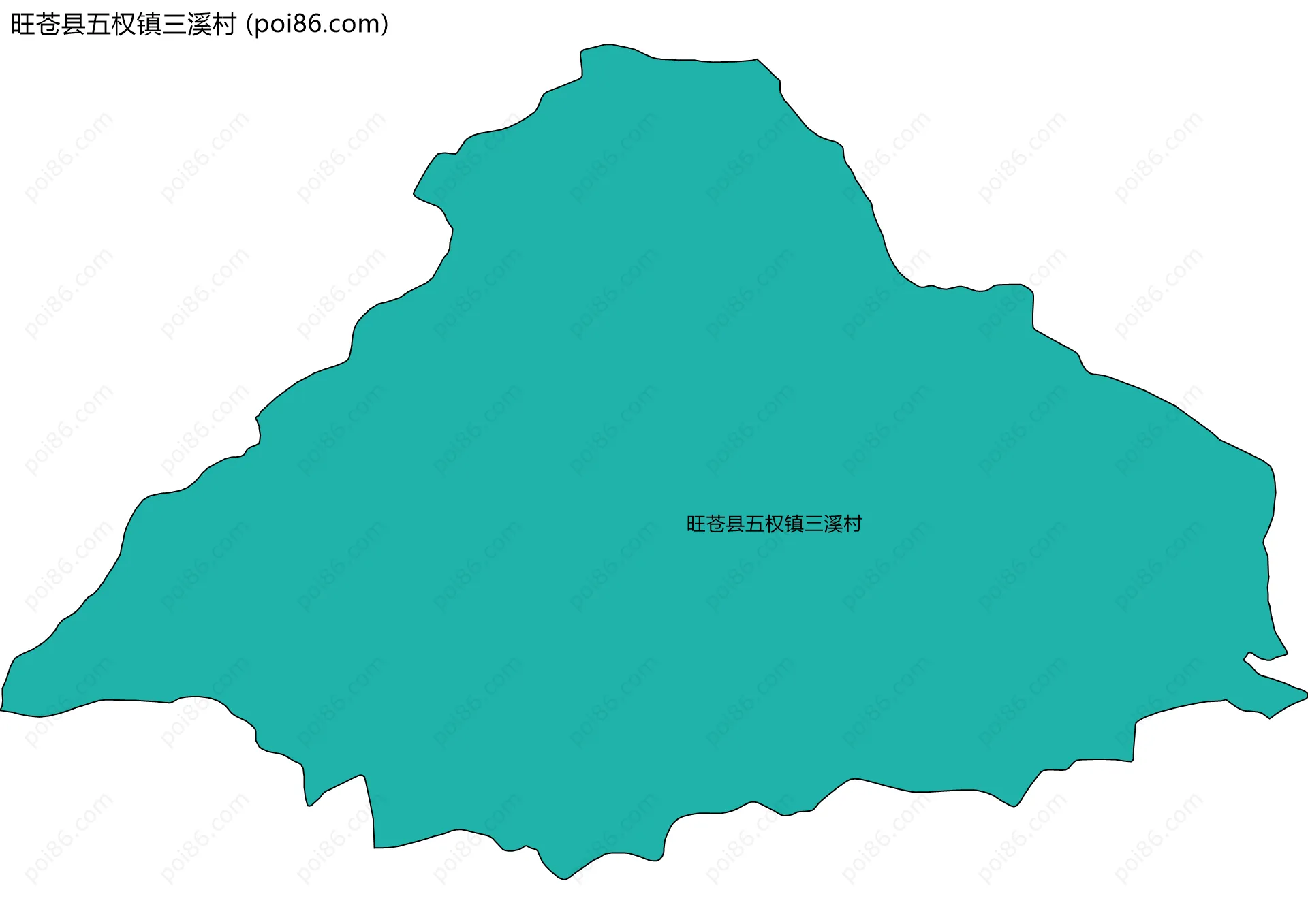 旺苍县五权镇三溪村边界地图