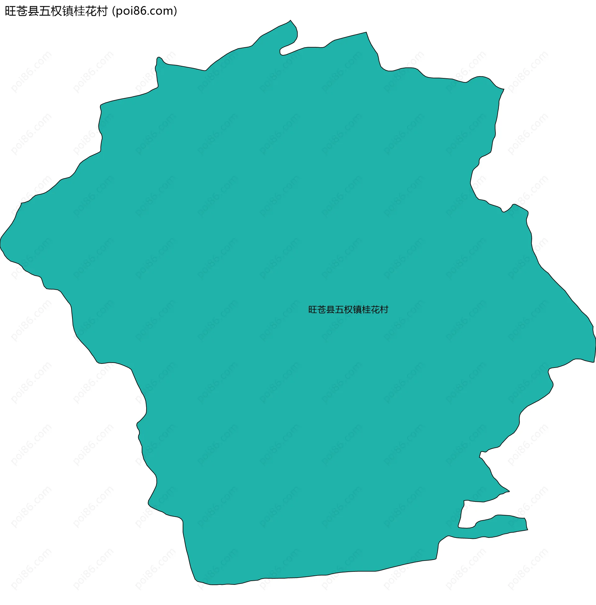 旺苍县五权镇桂花村边界地图