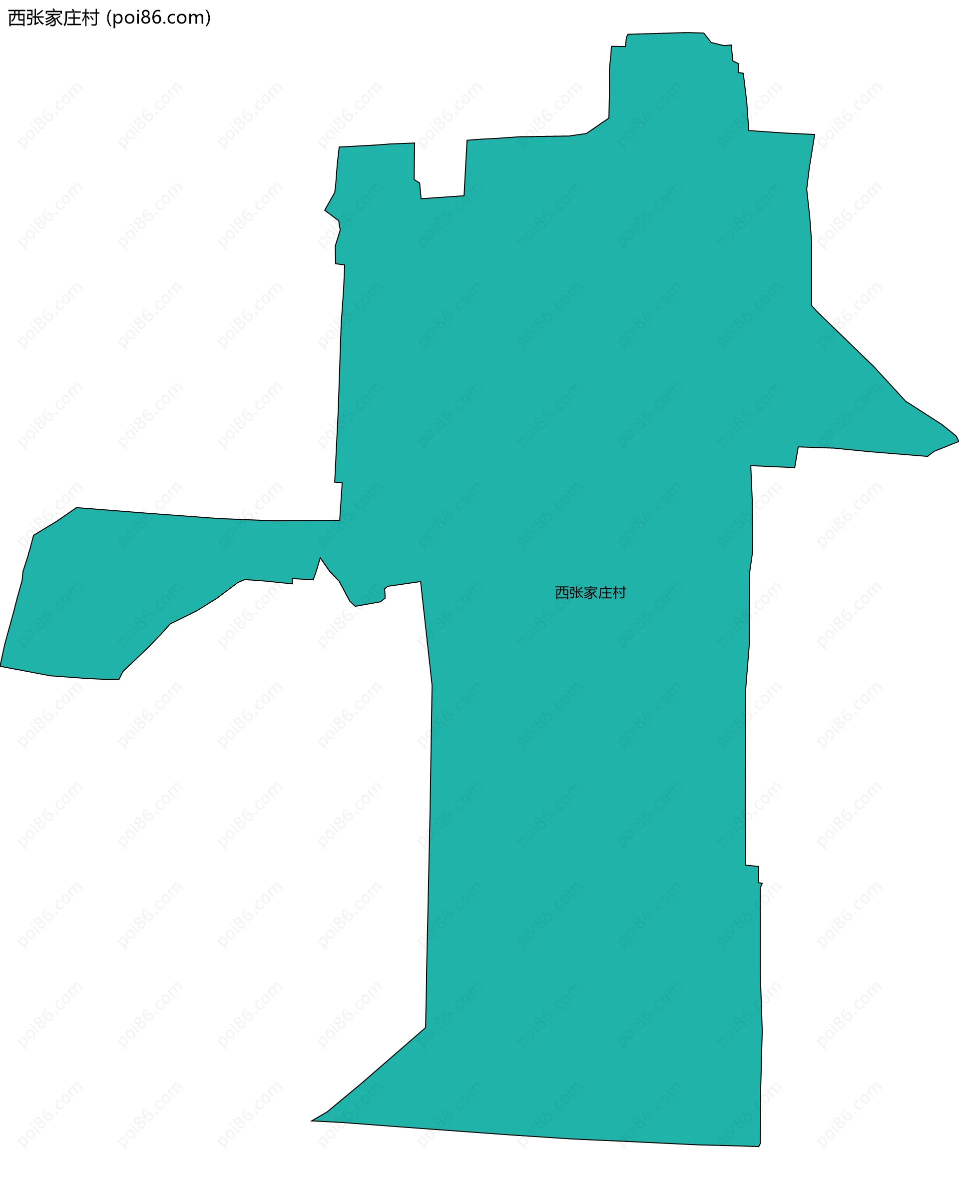西张家庄村边界地图