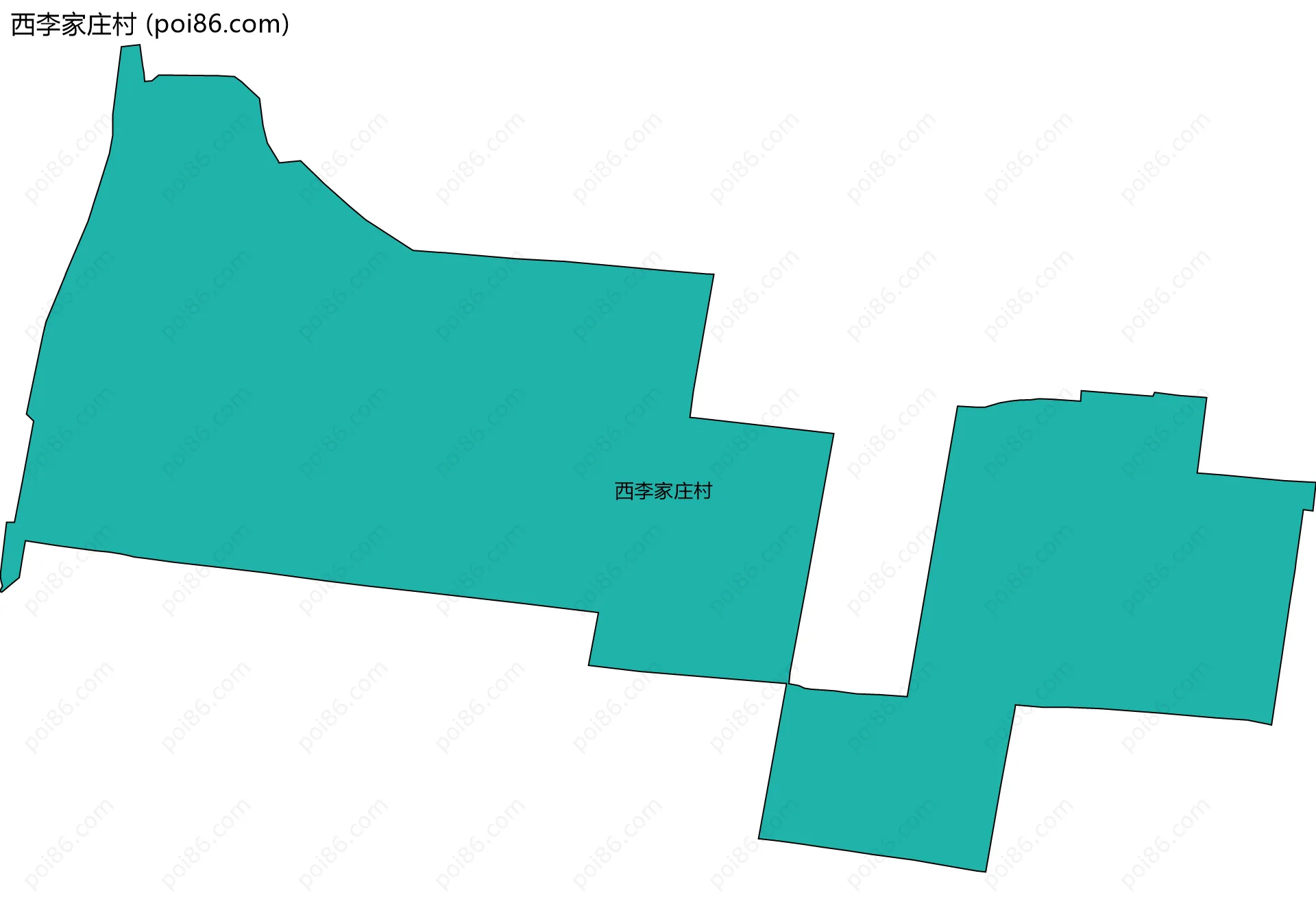 西李家庄村边界地图