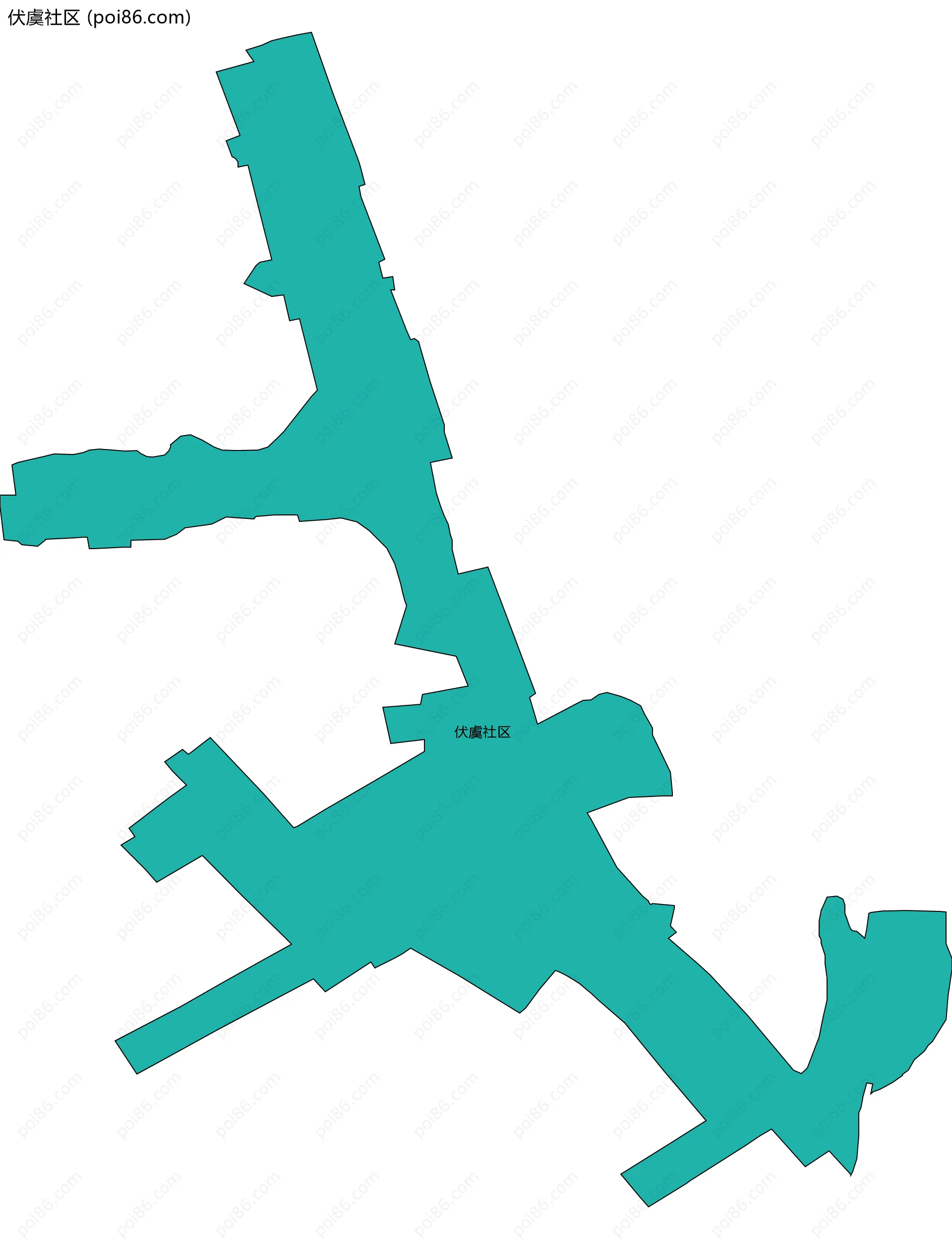 伏虞社区边界地图