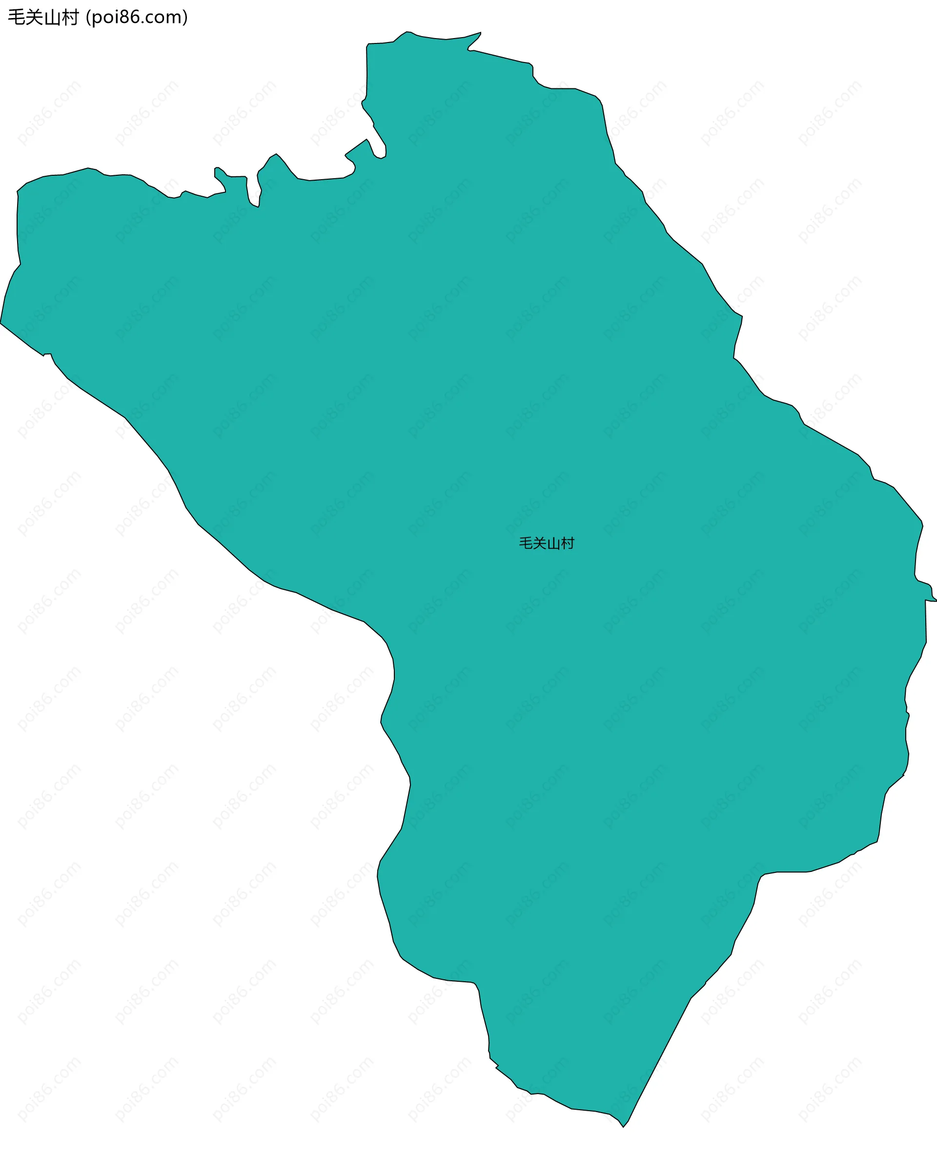 毛关山村边界地图