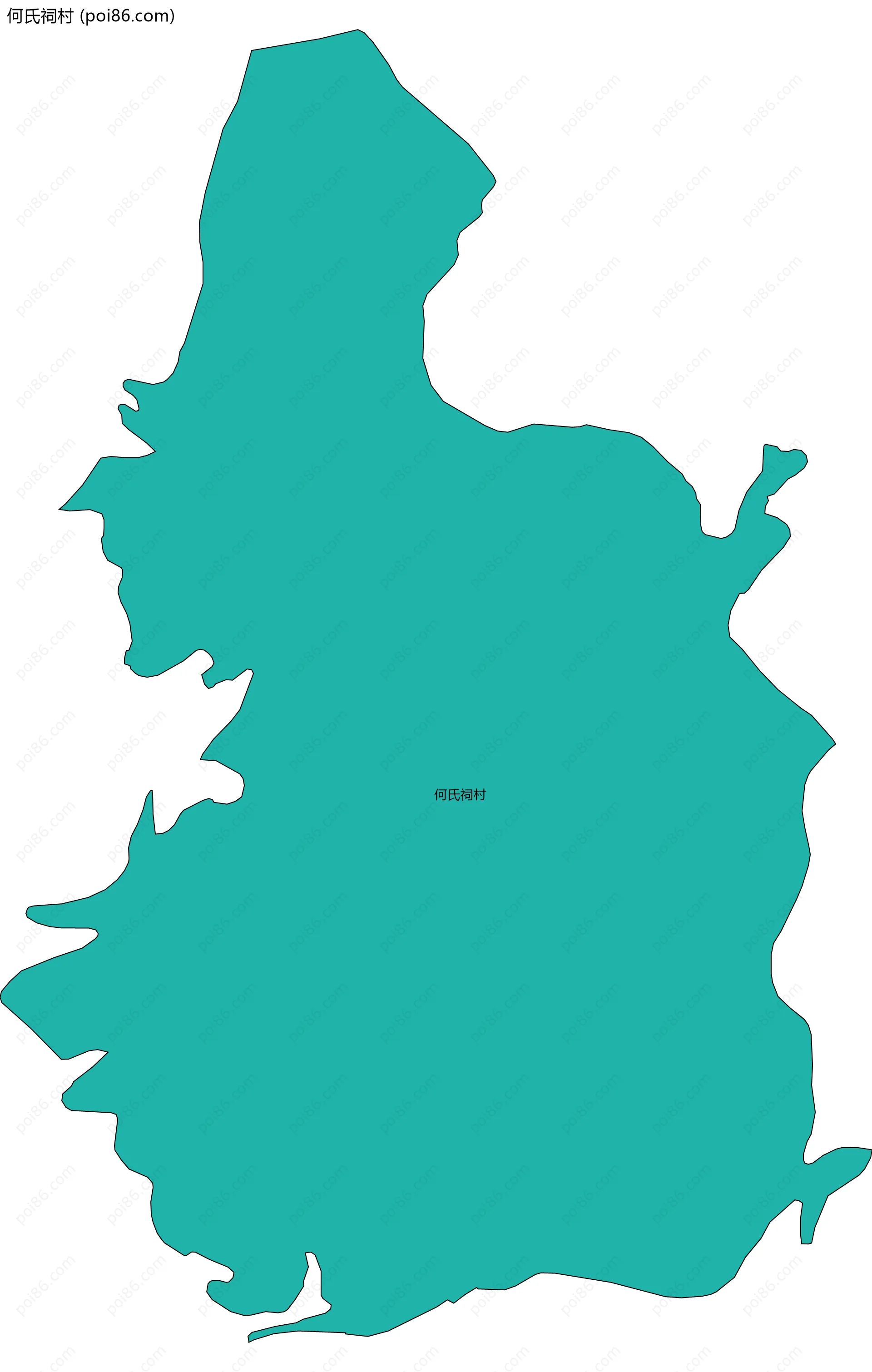 何氏祠村边界地图