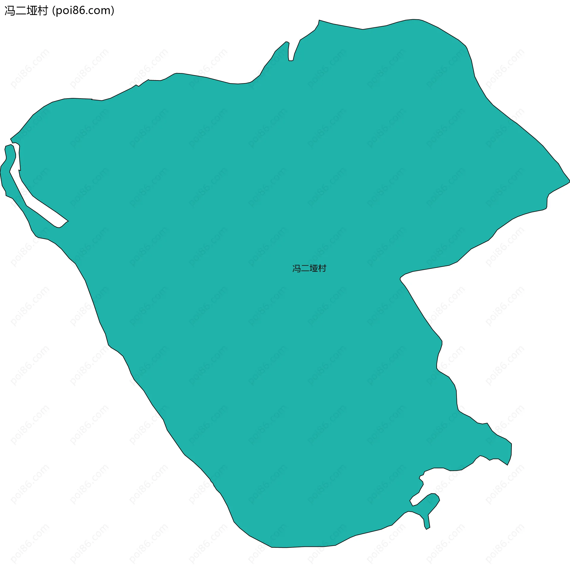 冯二垭村边界地图