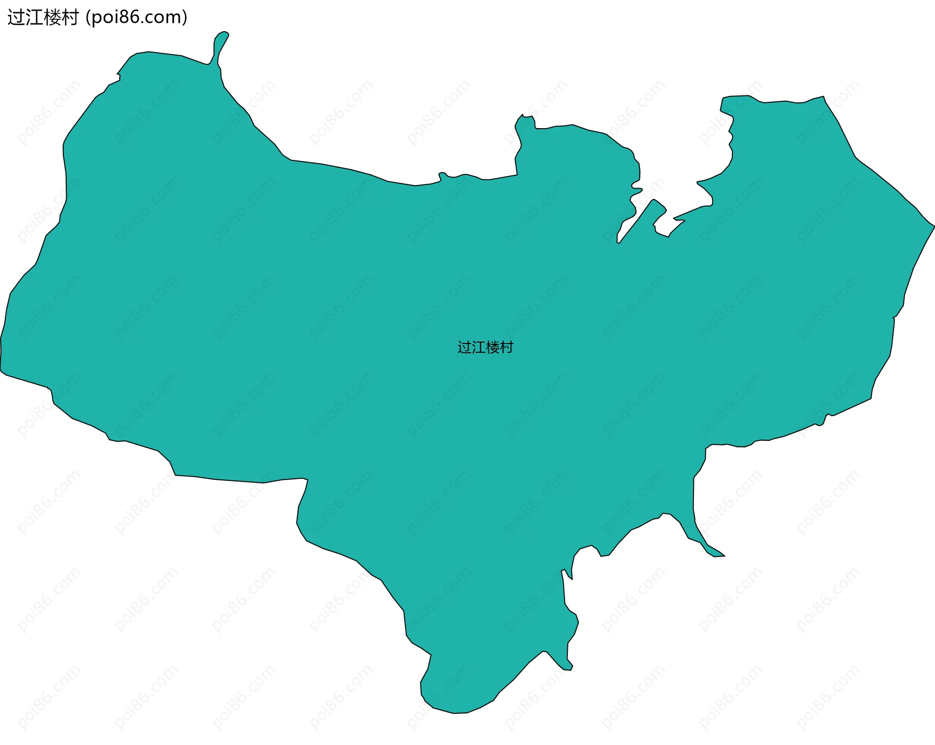 过江楼村边界地图