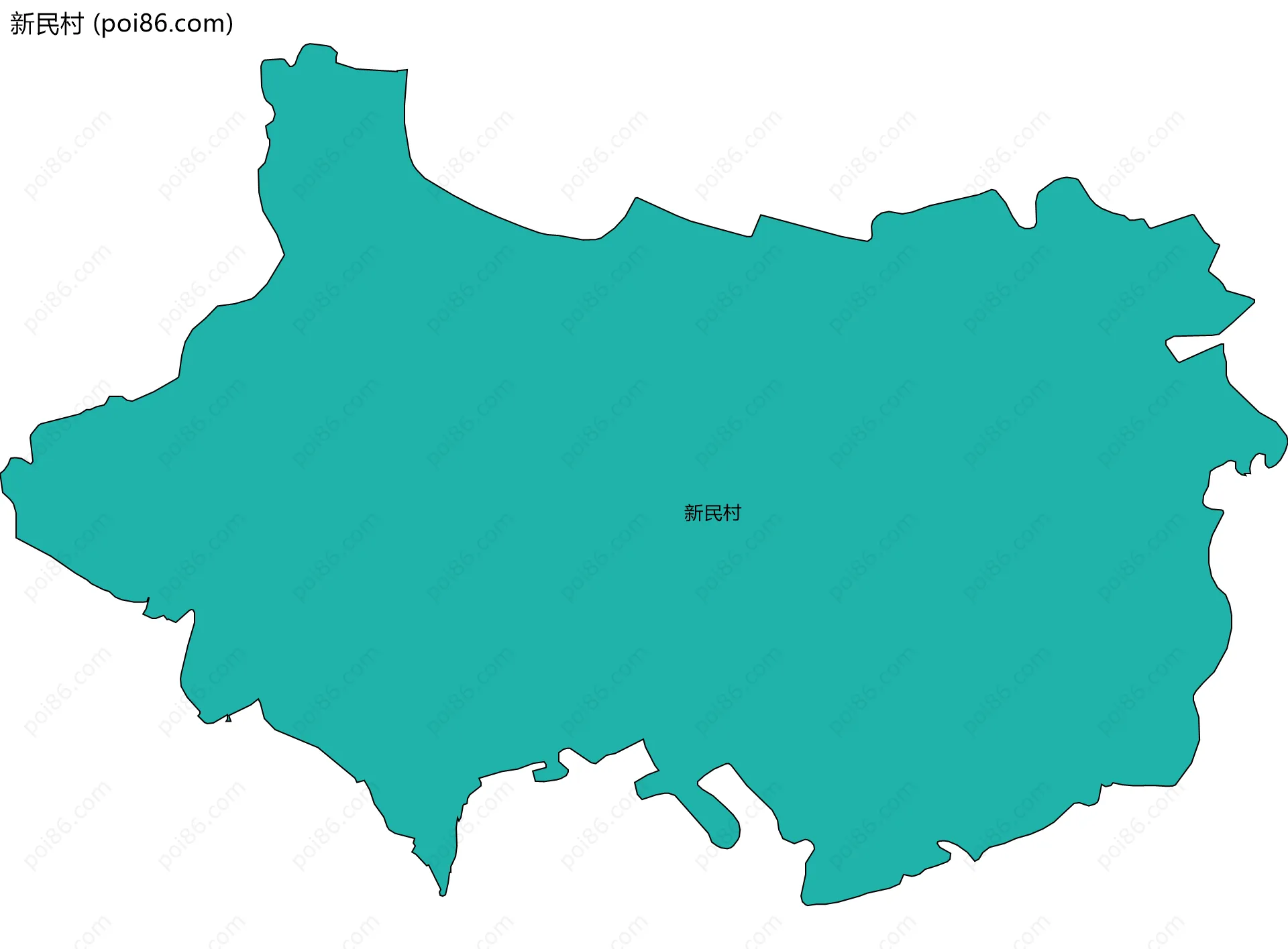 新民村边界地图