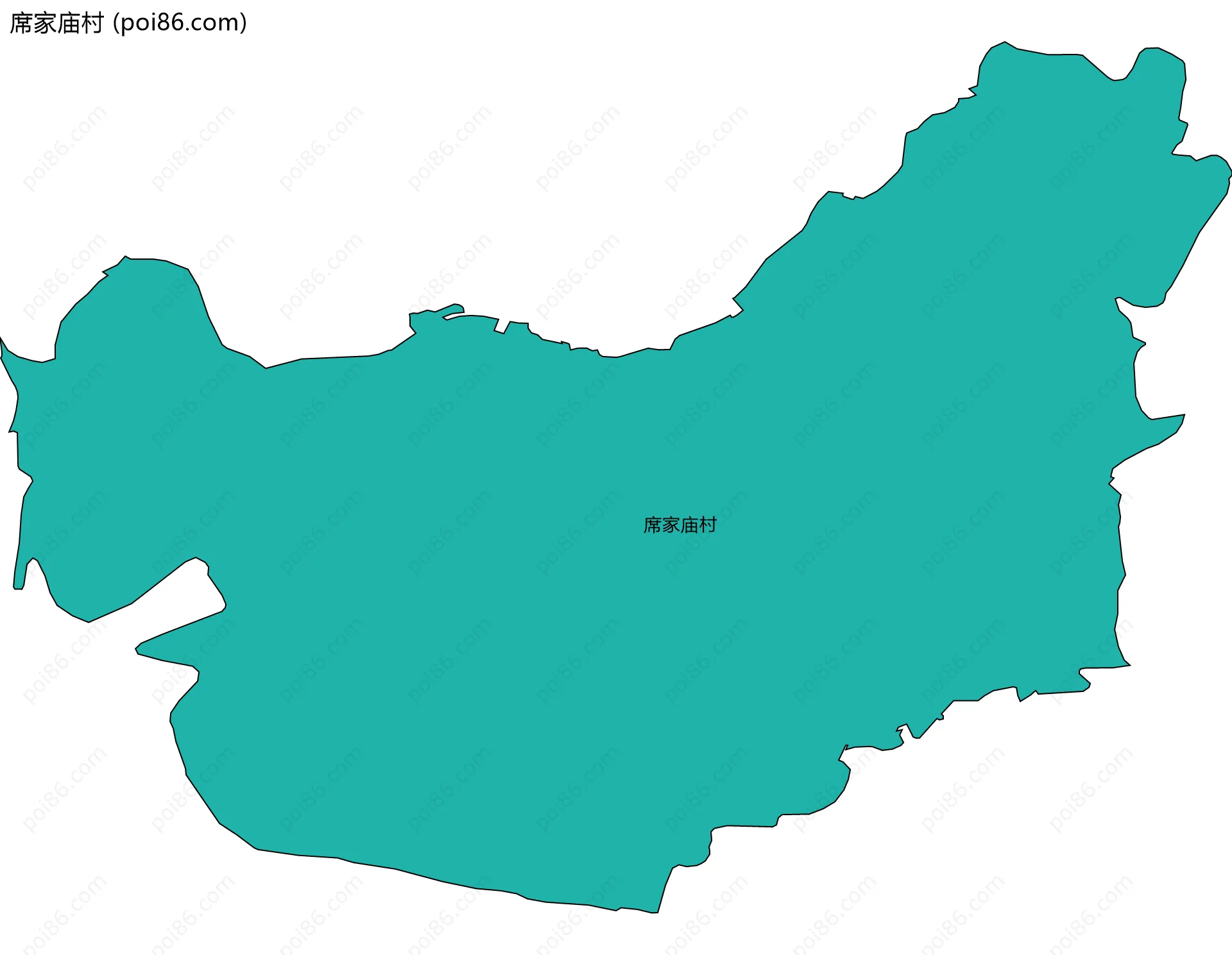 席家庙村边界地图