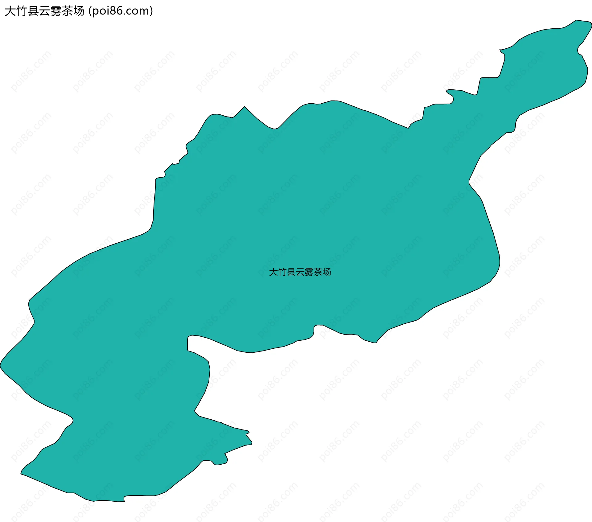 大竹县云雾茶场边界地图