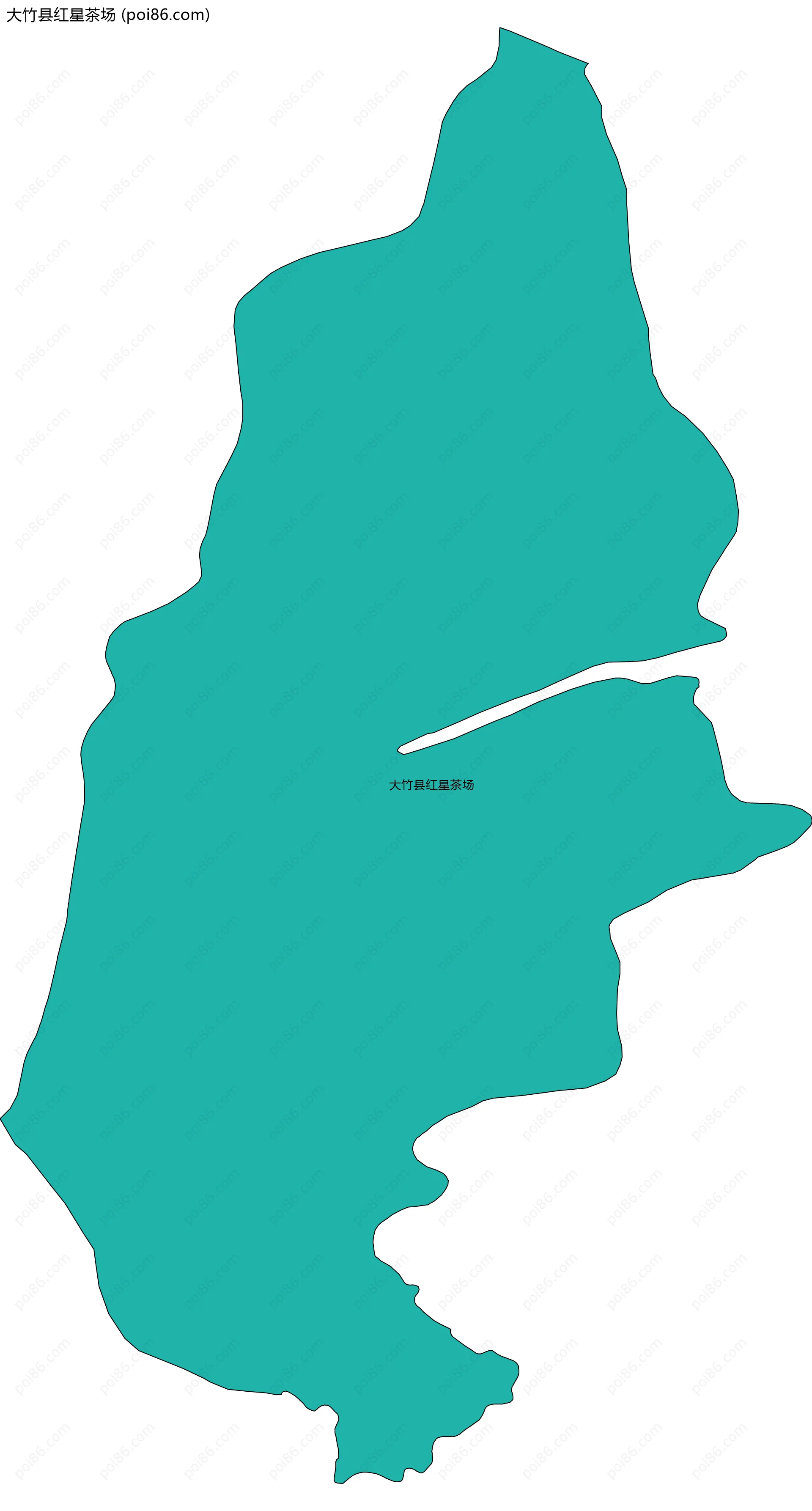 大竹县红星茶场边界地图