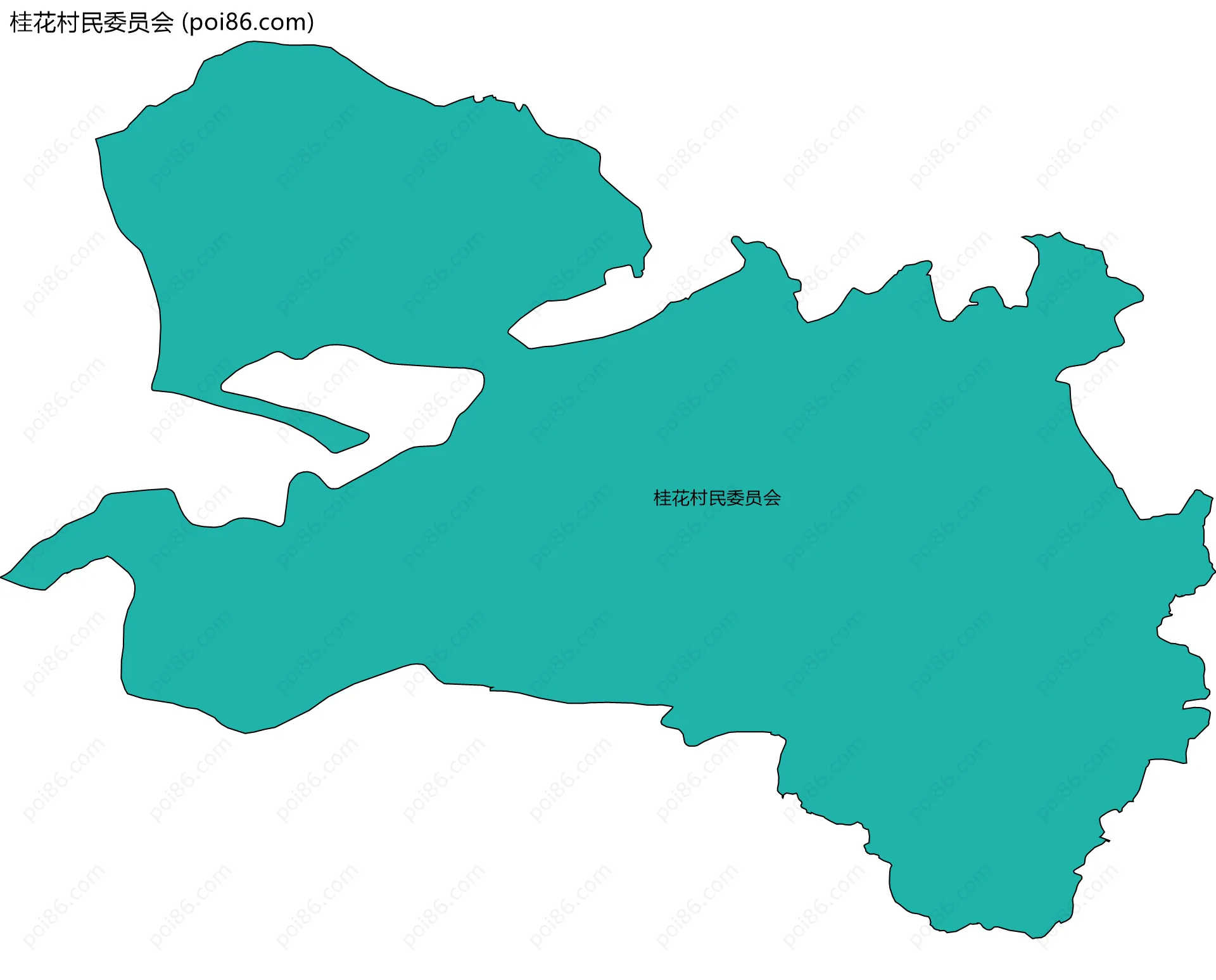 桂花村民委员会边界地图