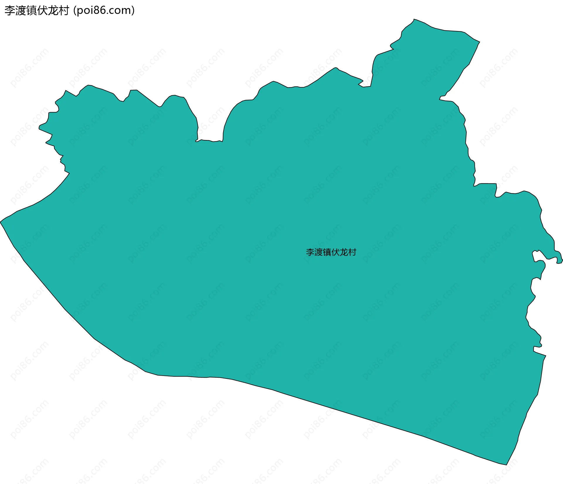李渡镇伏龙村边界地图
