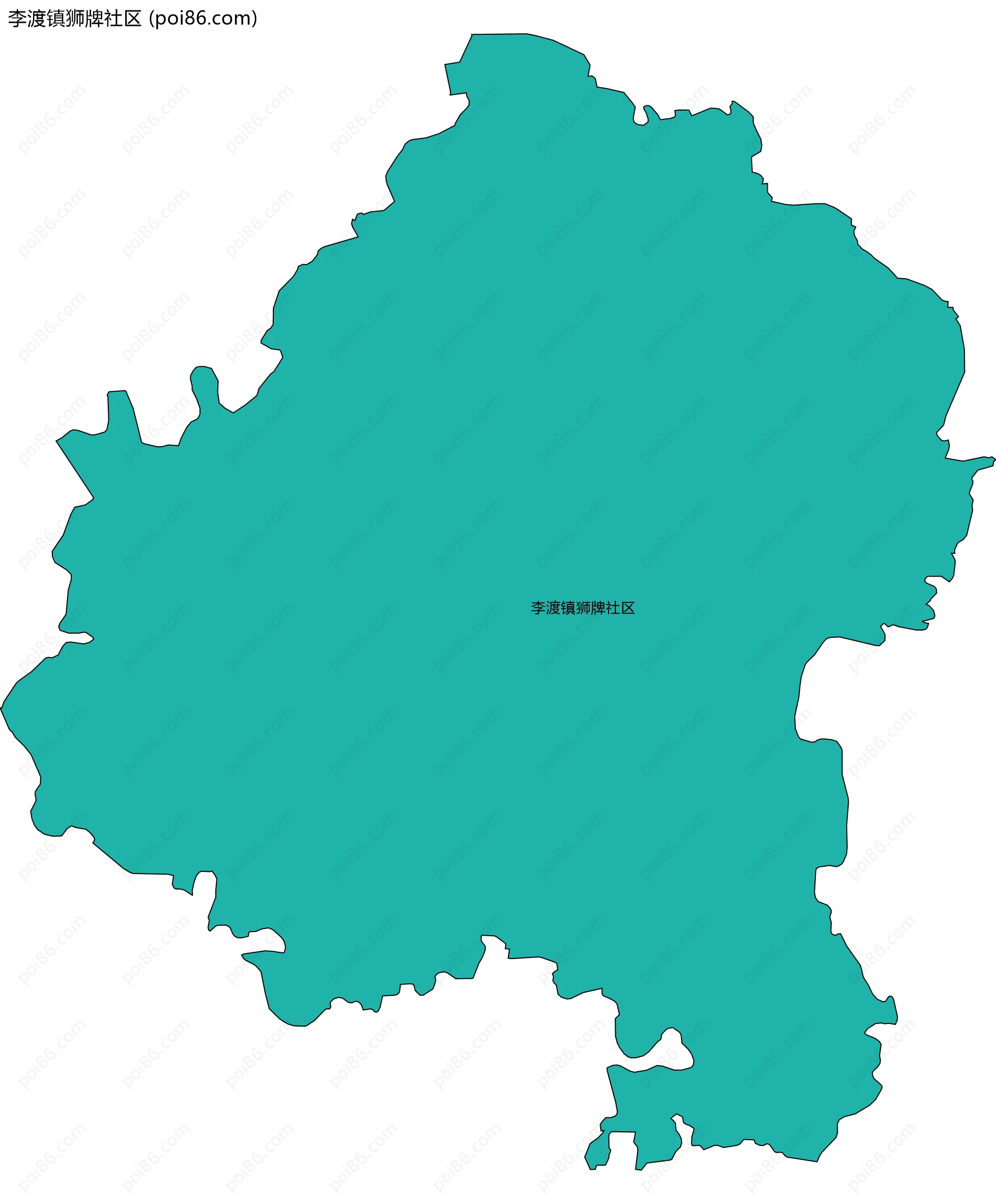李渡镇狮牌社区边界地图