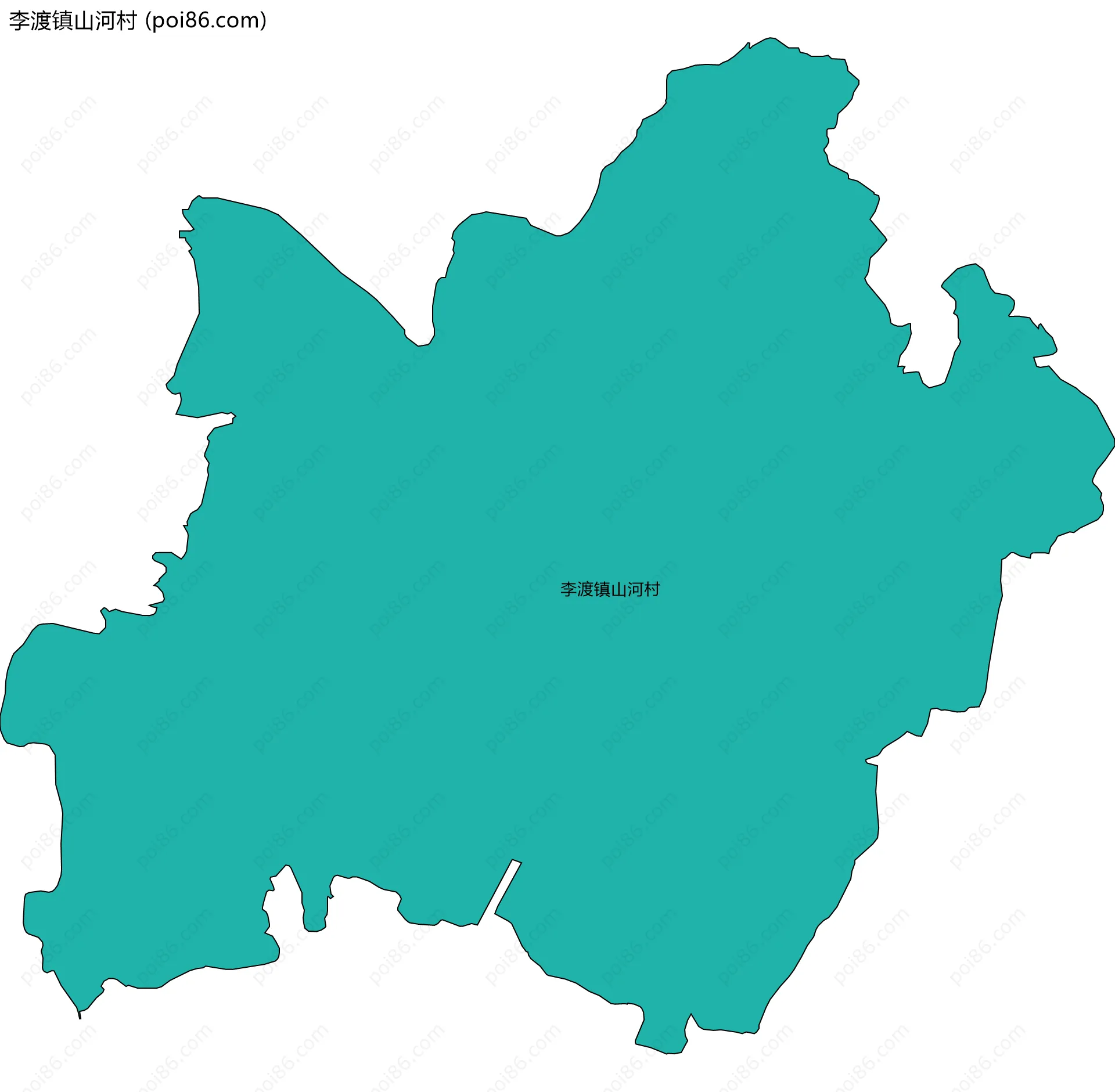 李渡镇山河村边界地图