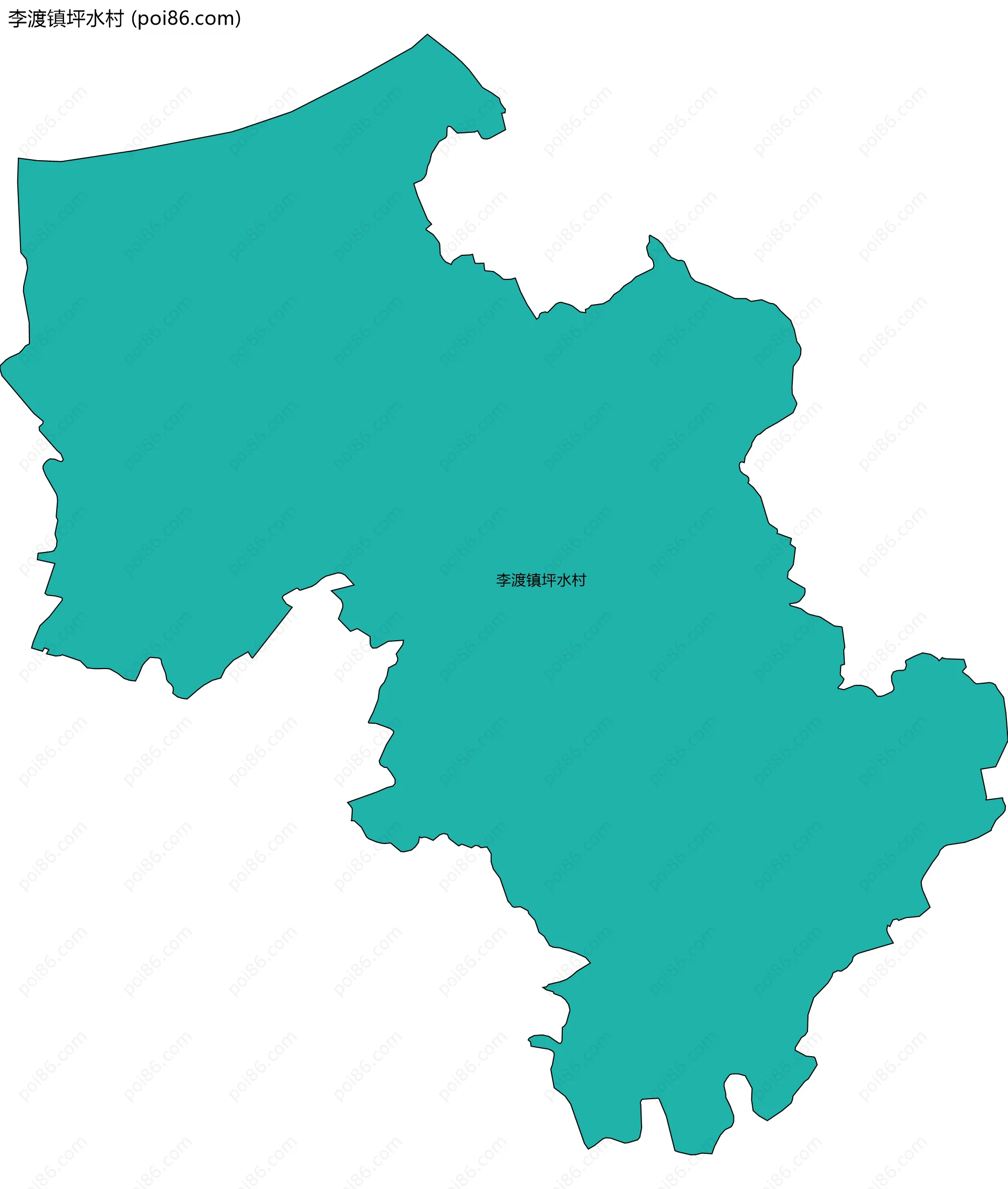 李渡镇坪水村边界地图