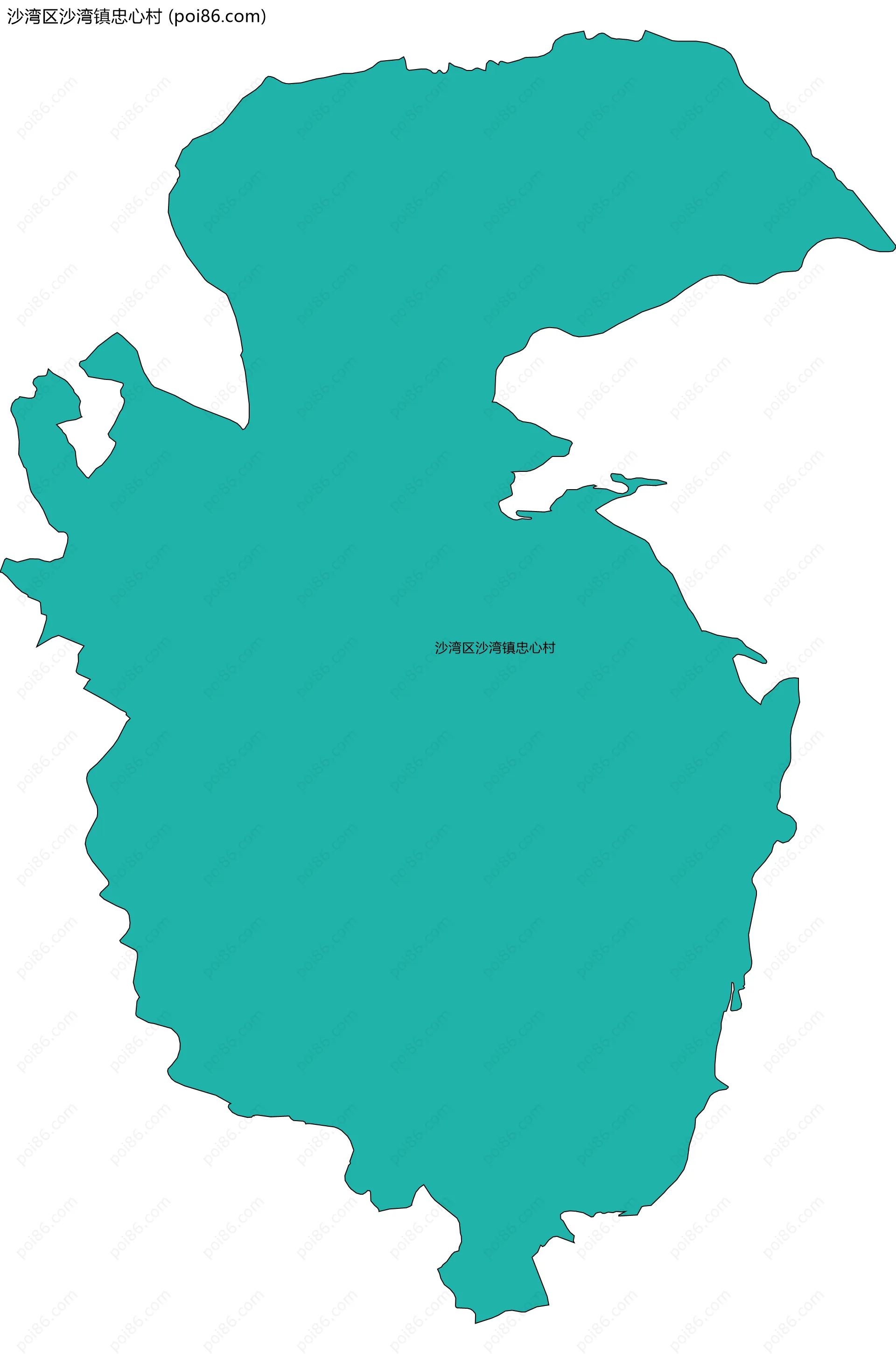 沙湾区沙湾镇忠心村边界地图