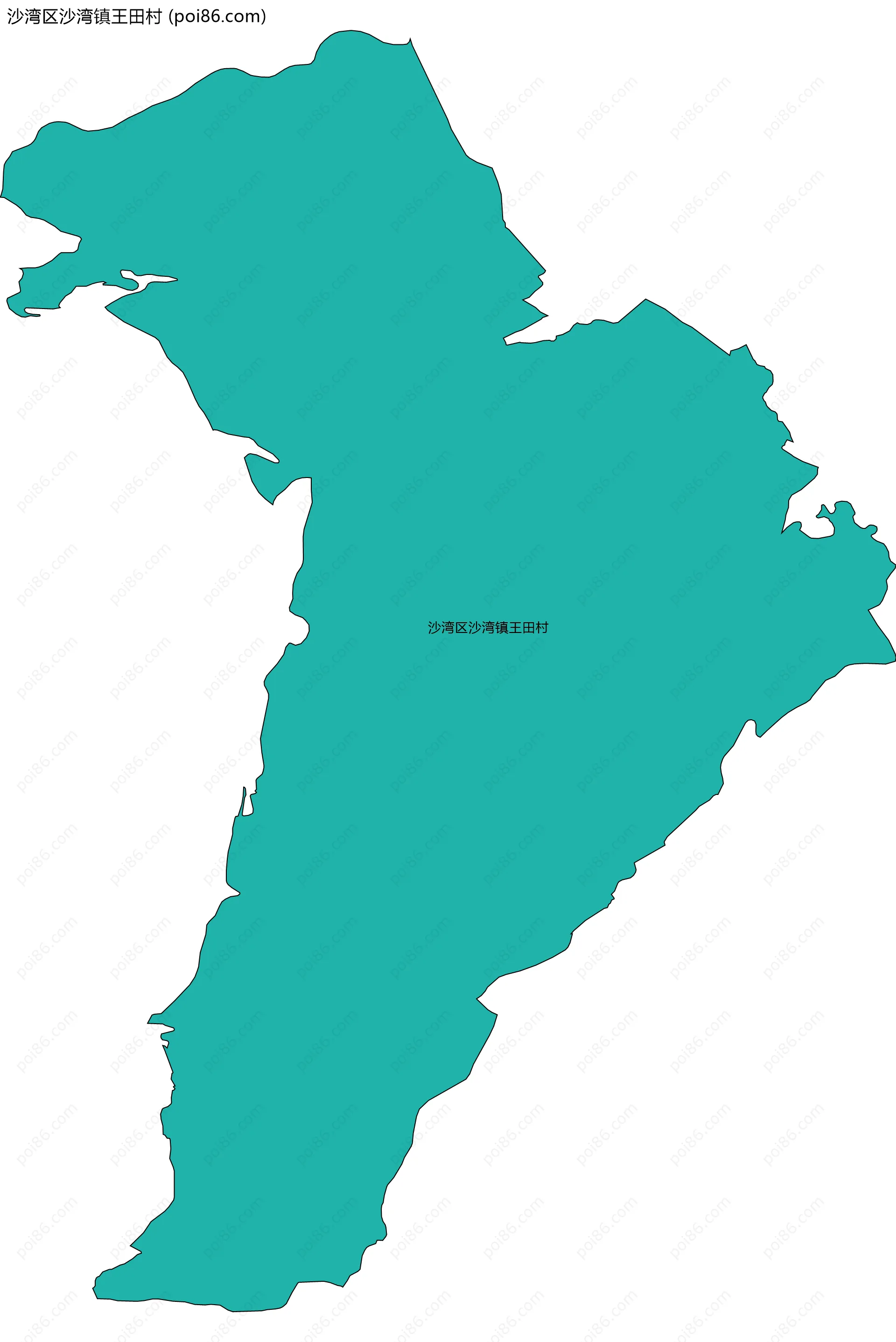 沙湾区沙湾镇王田村边界地图