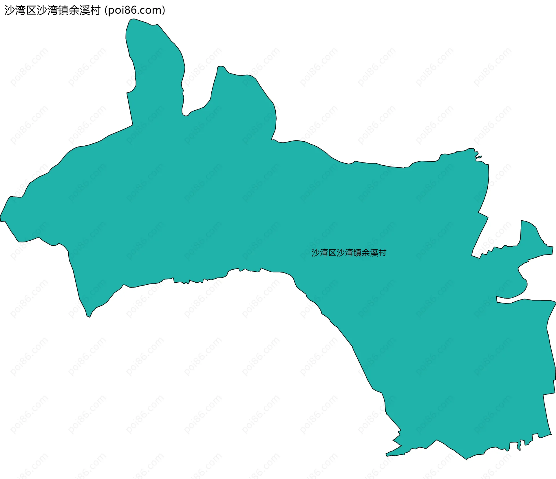 沙湾区沙湾镇余溪村边界地图