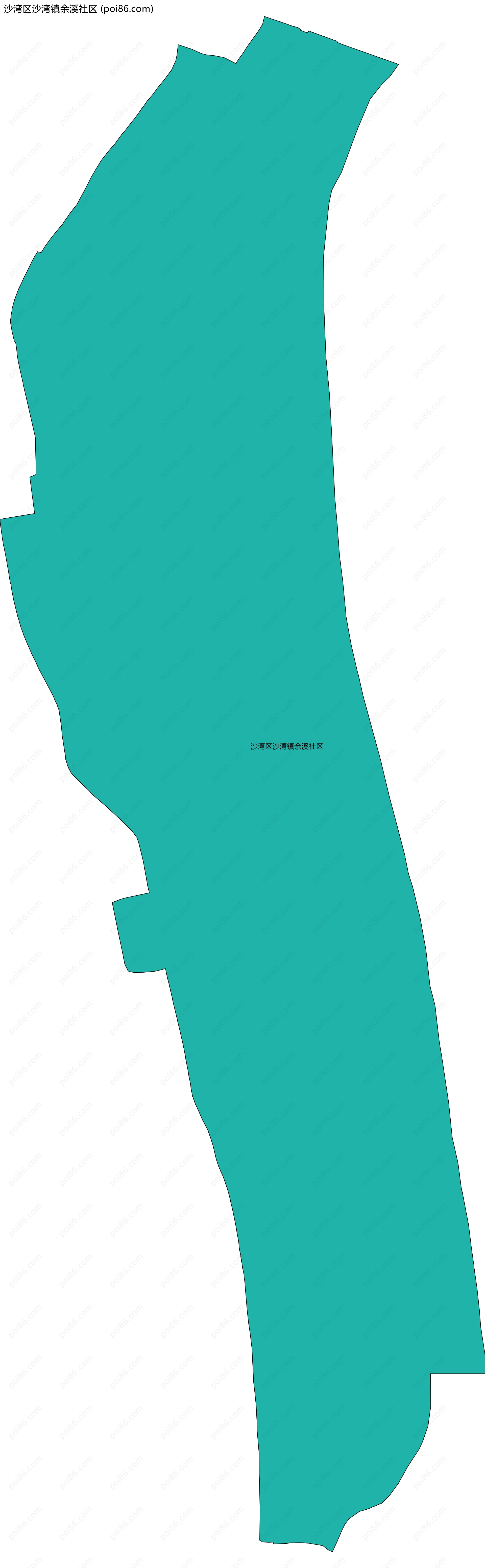 沙湾区沙湾镇余溪社区边界地图