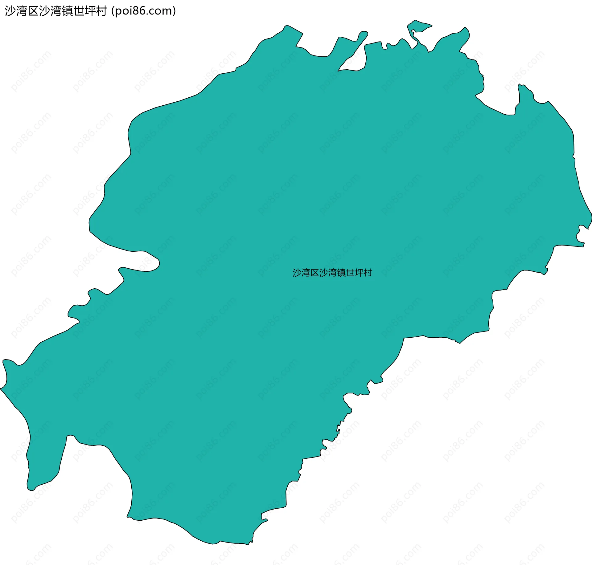 沙湾区沙湾镇世坪村边界地图