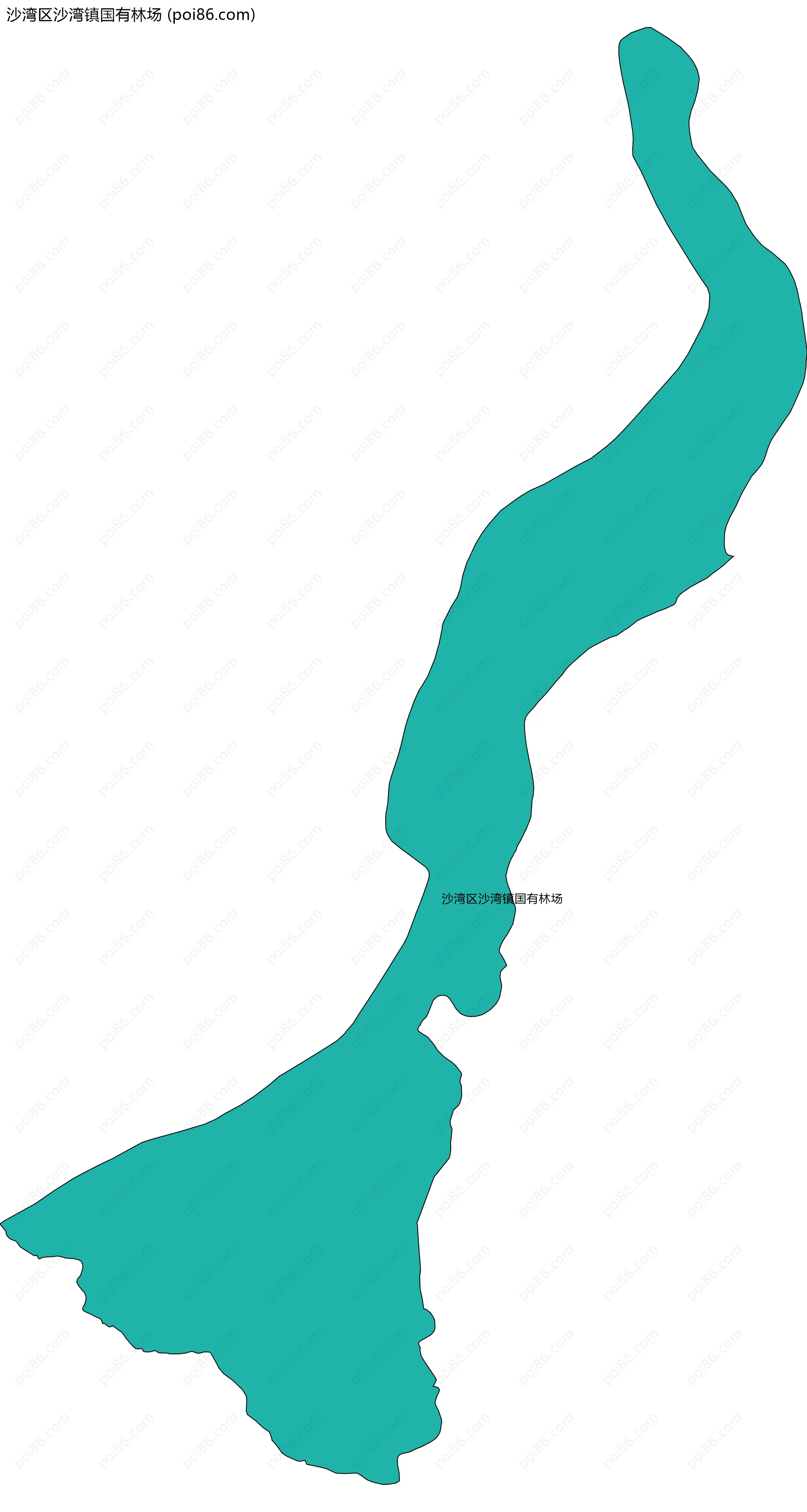 沙湾区沙湾镇国有林场边界地图