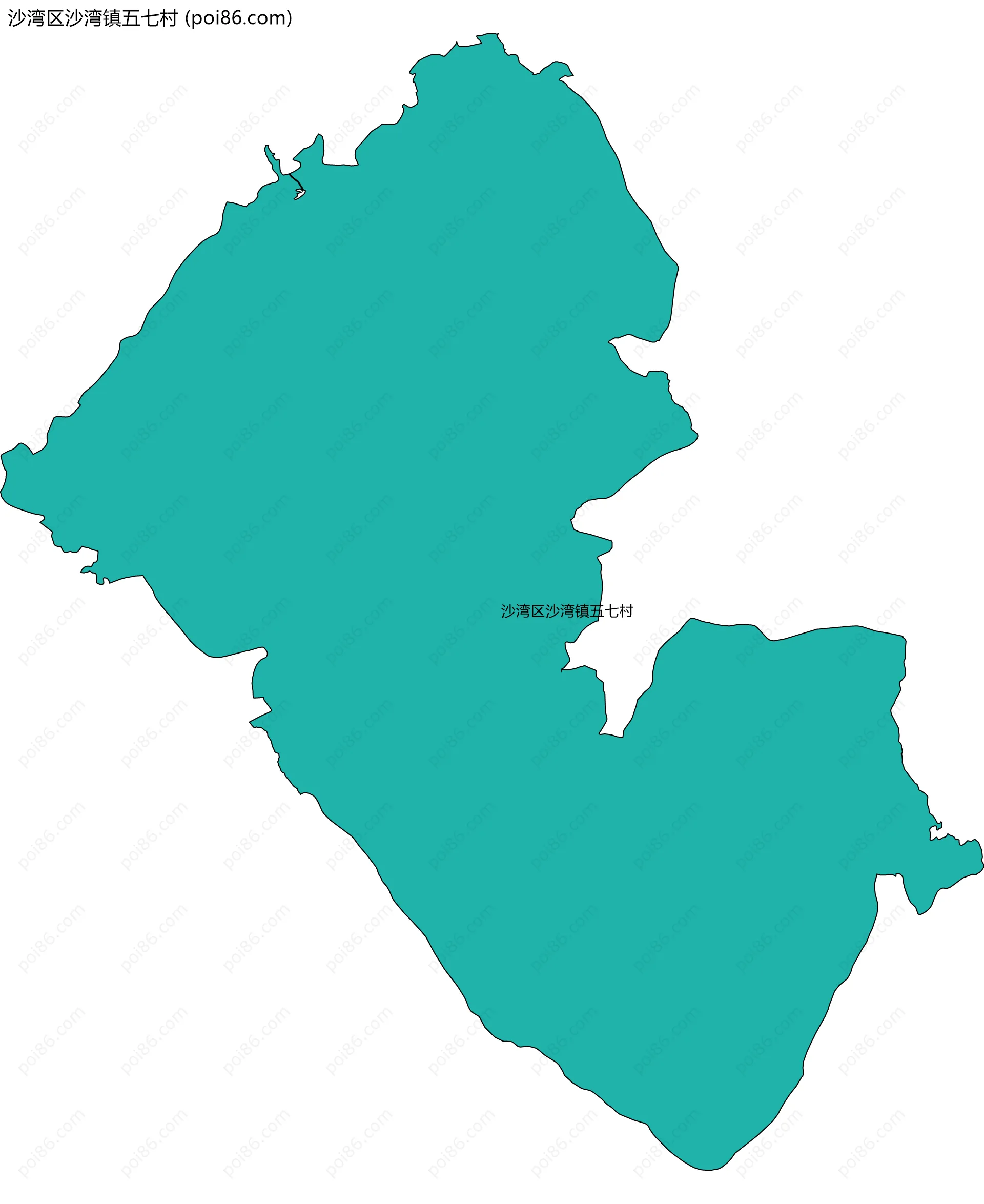 沙湾区沙湾镇五七村边界地图