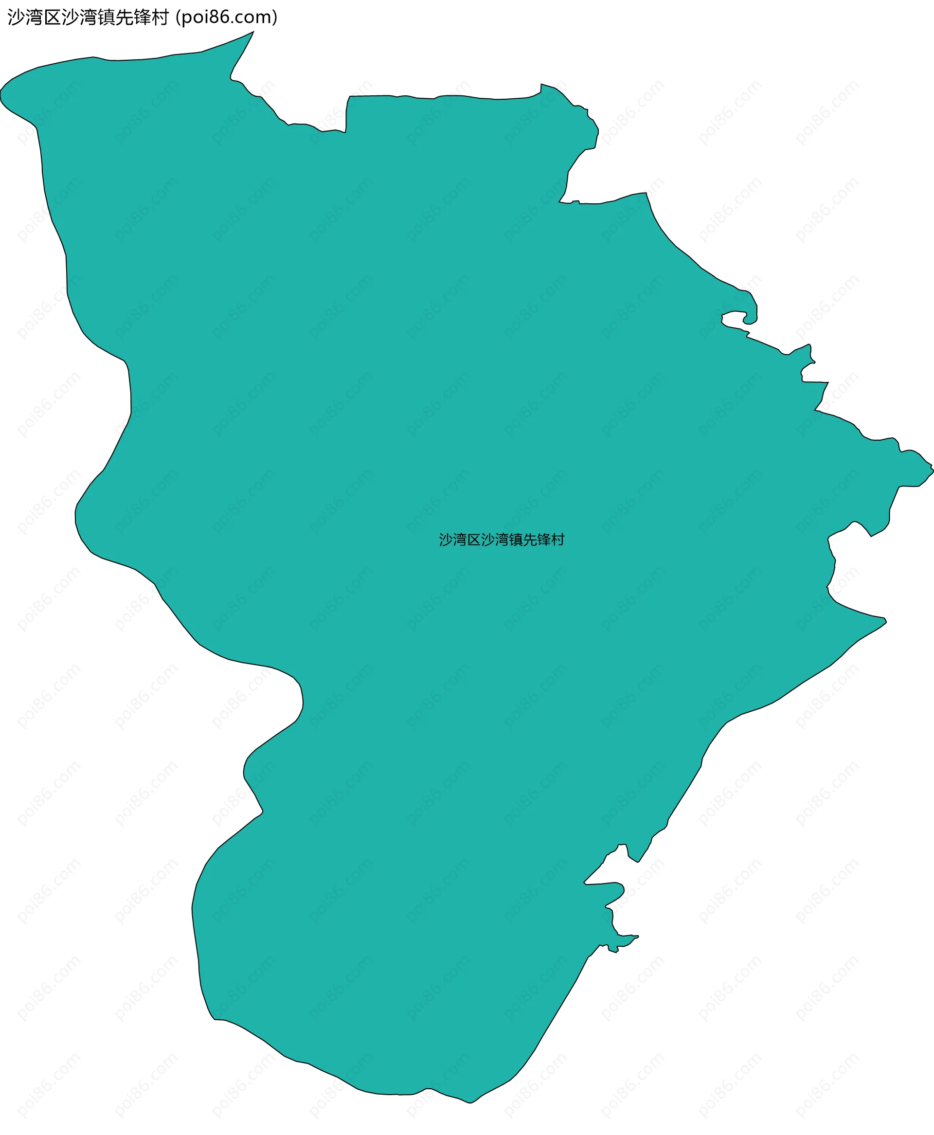 沙湾区沙湾镇先锋村边界地图