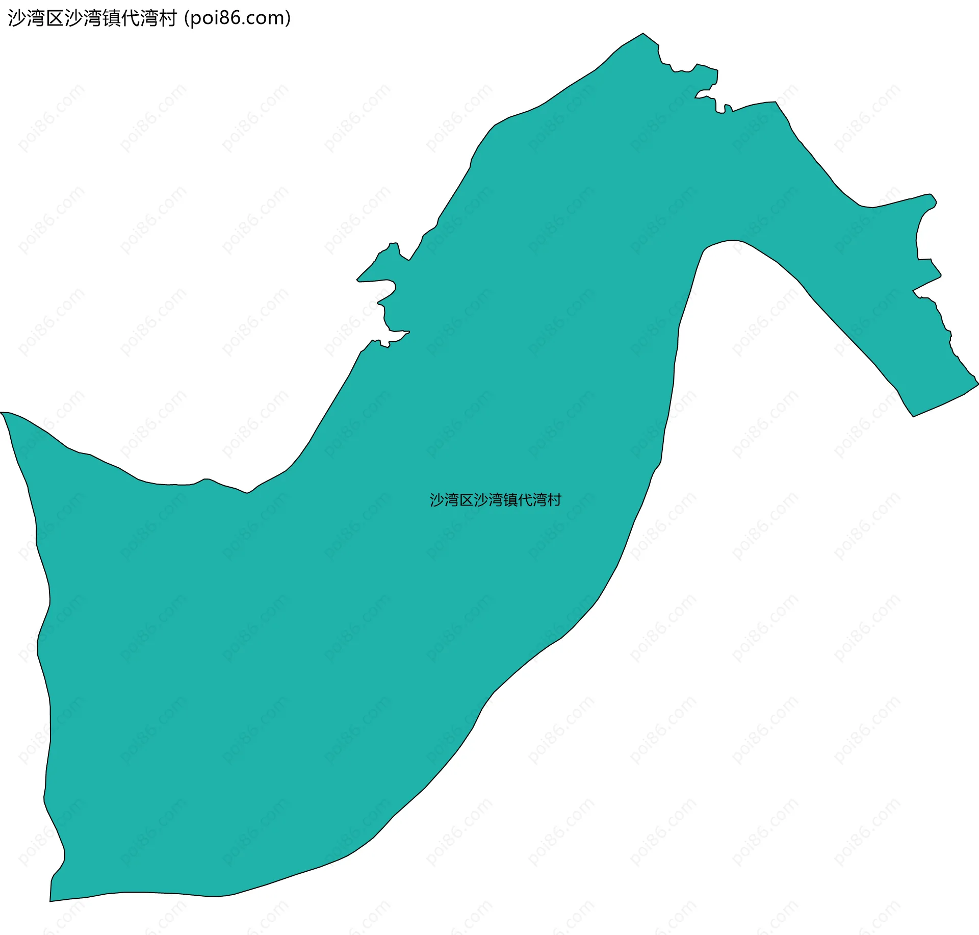 沙湾区沙湾镇代湾村边界地图