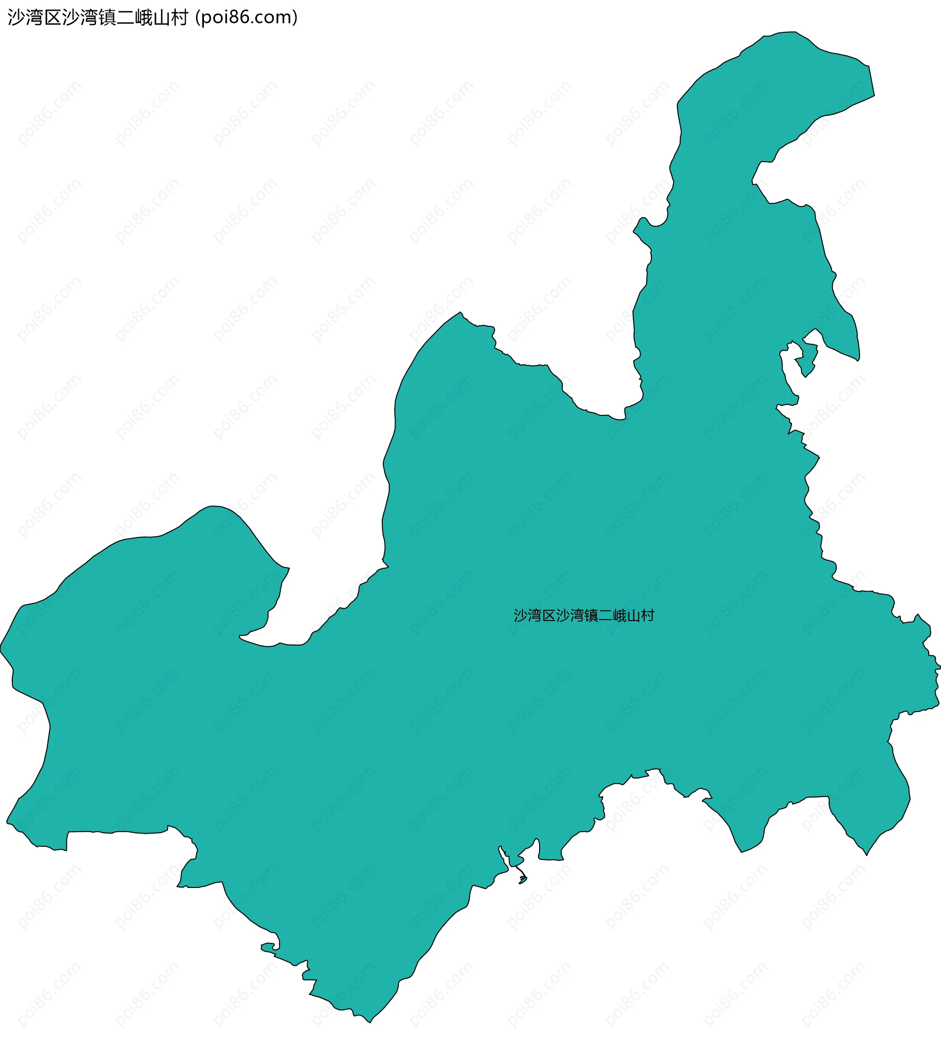 沙湾区沙湾镇二峨山村边界地图