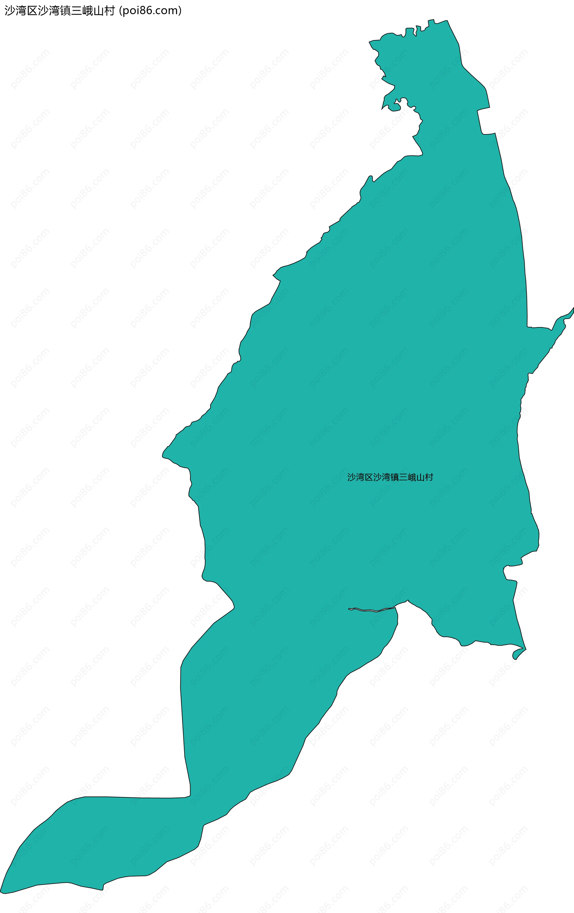 沙湾区沙湾镇三峨山村边界地图