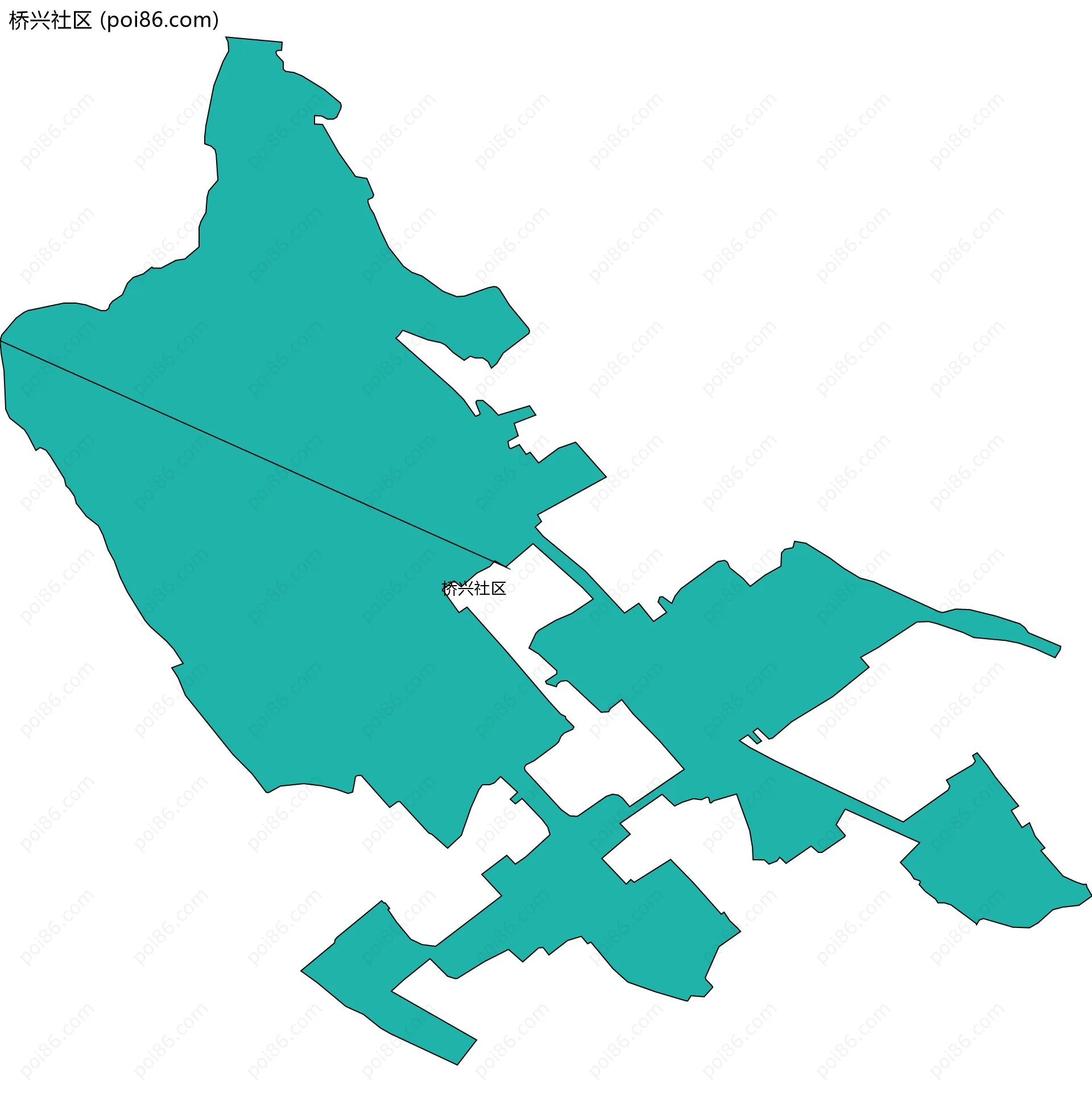 桥兴社区边界地图