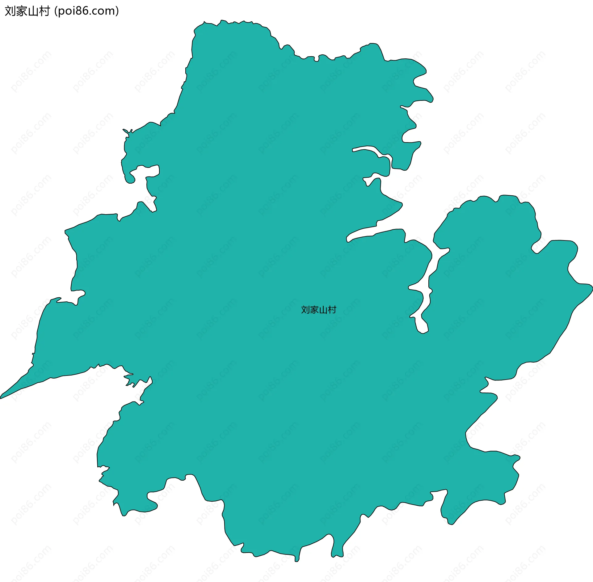 刘家山村边界地图