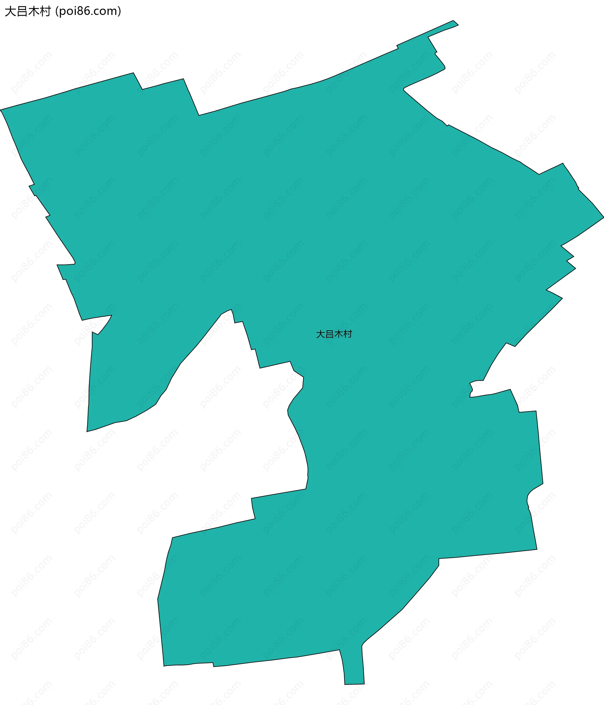 大吕木村边界地图