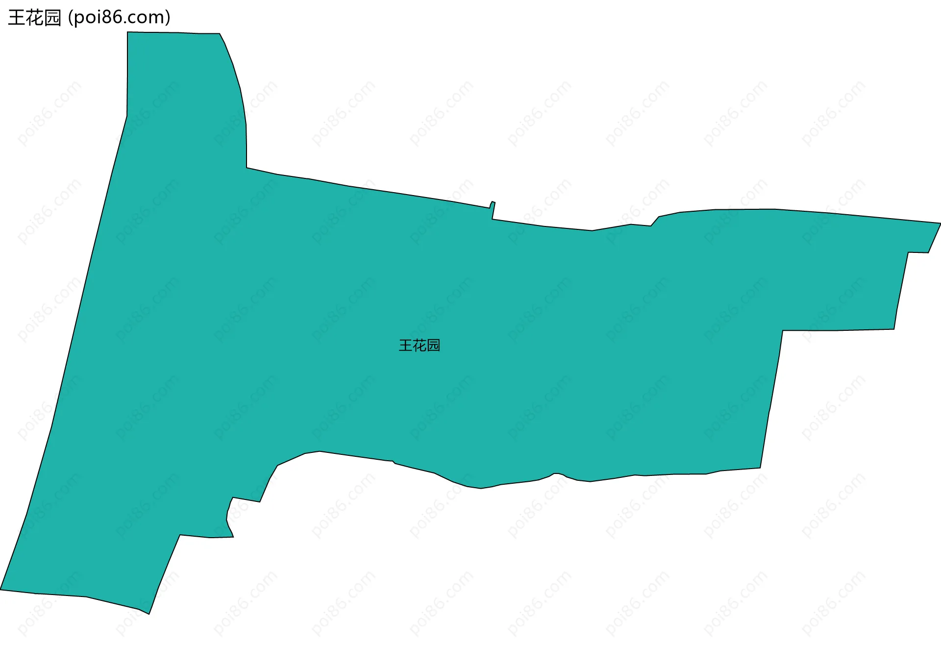 王花园边界地图