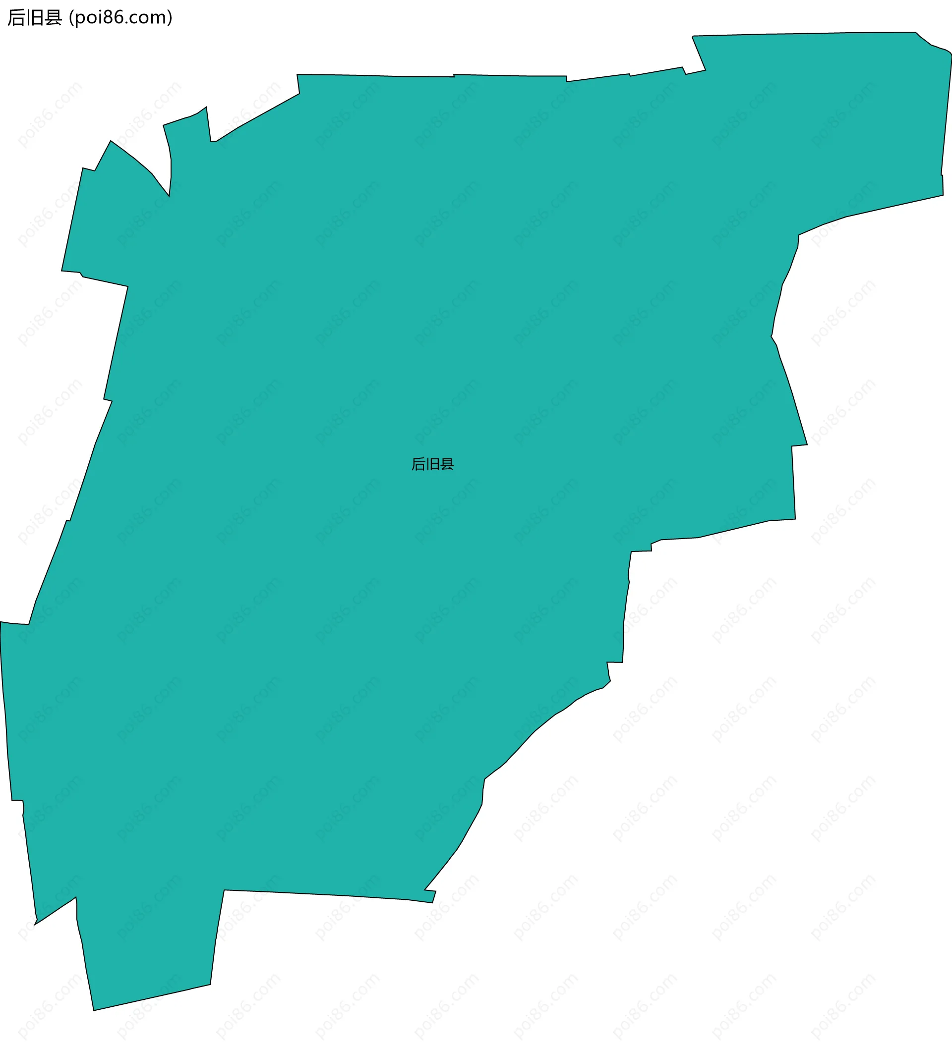 后旧县边界地图