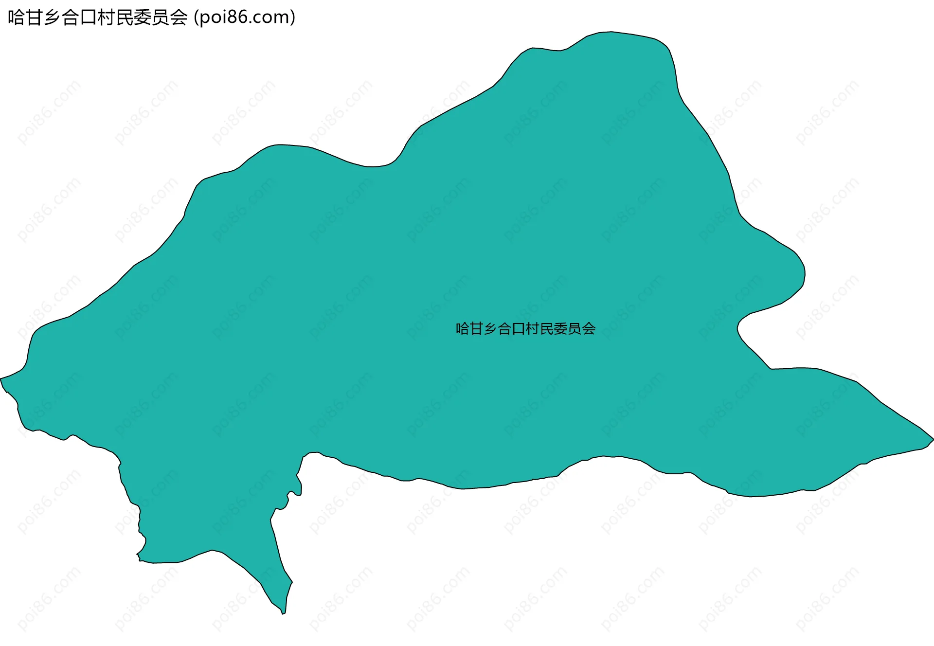 哈甘乡合口村民委员会边界地图
