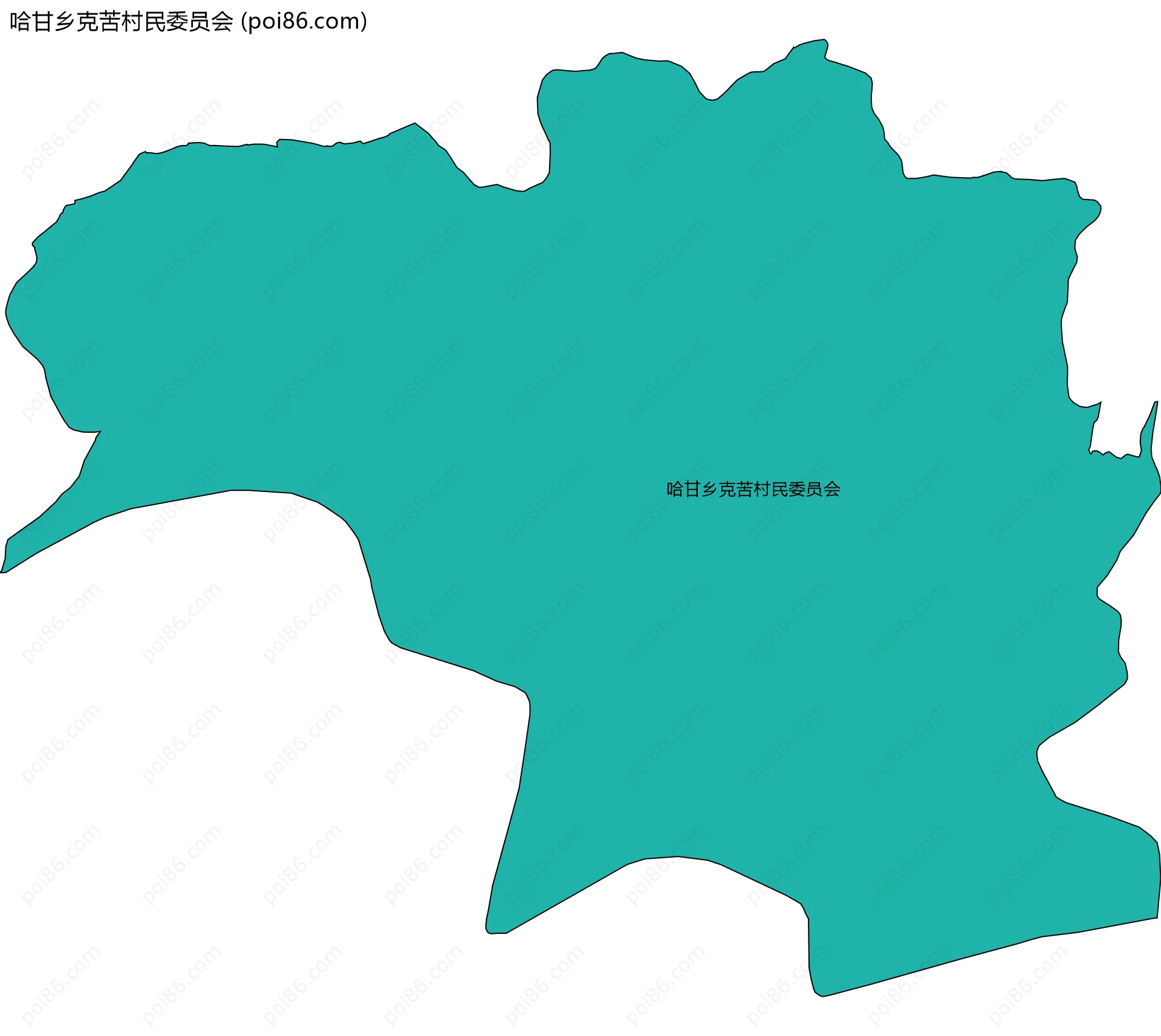 哈甘乡克苦村民委员会边界地图