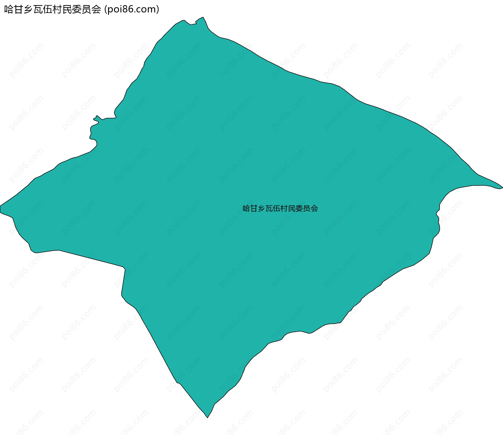 哈甘乡瓦伍村民委员会边界地图