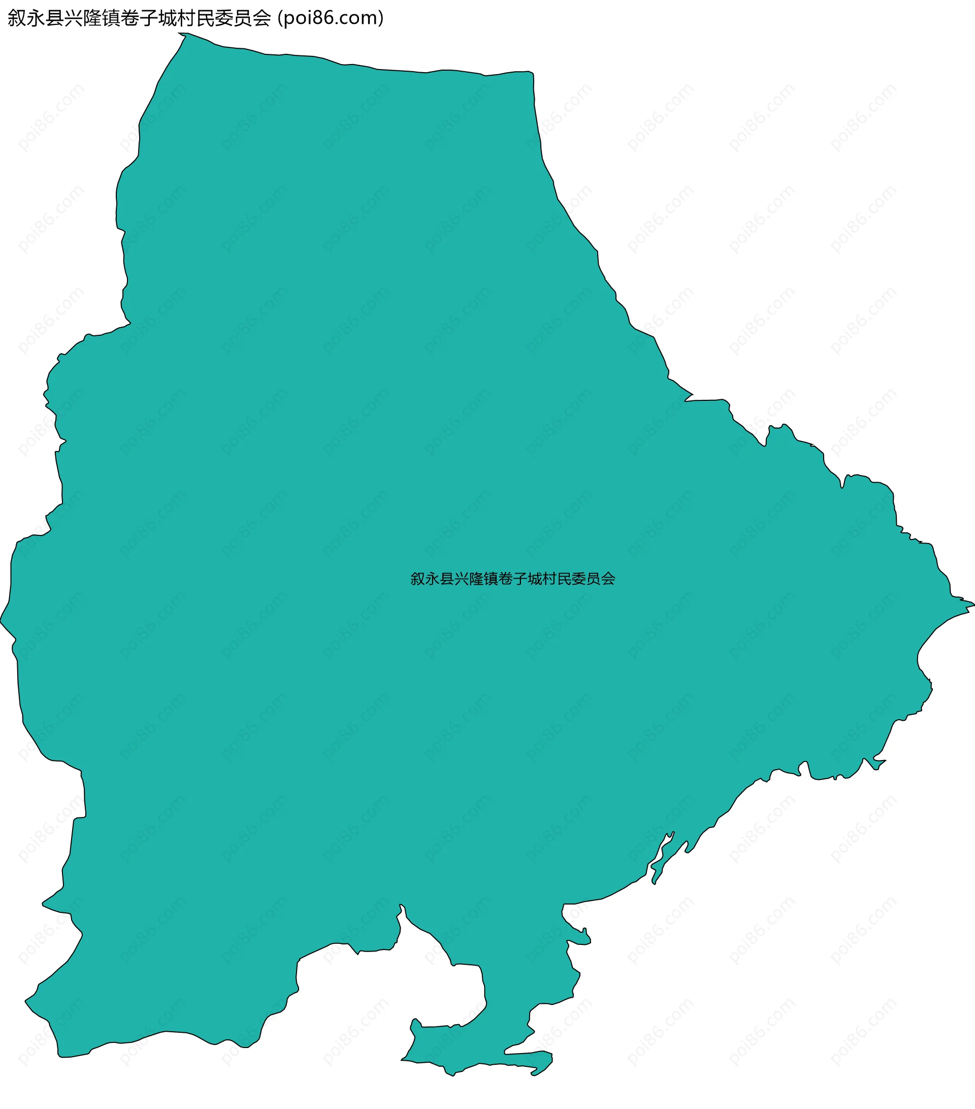 叙永县兴隆镇卷子城村民委员会边界地图