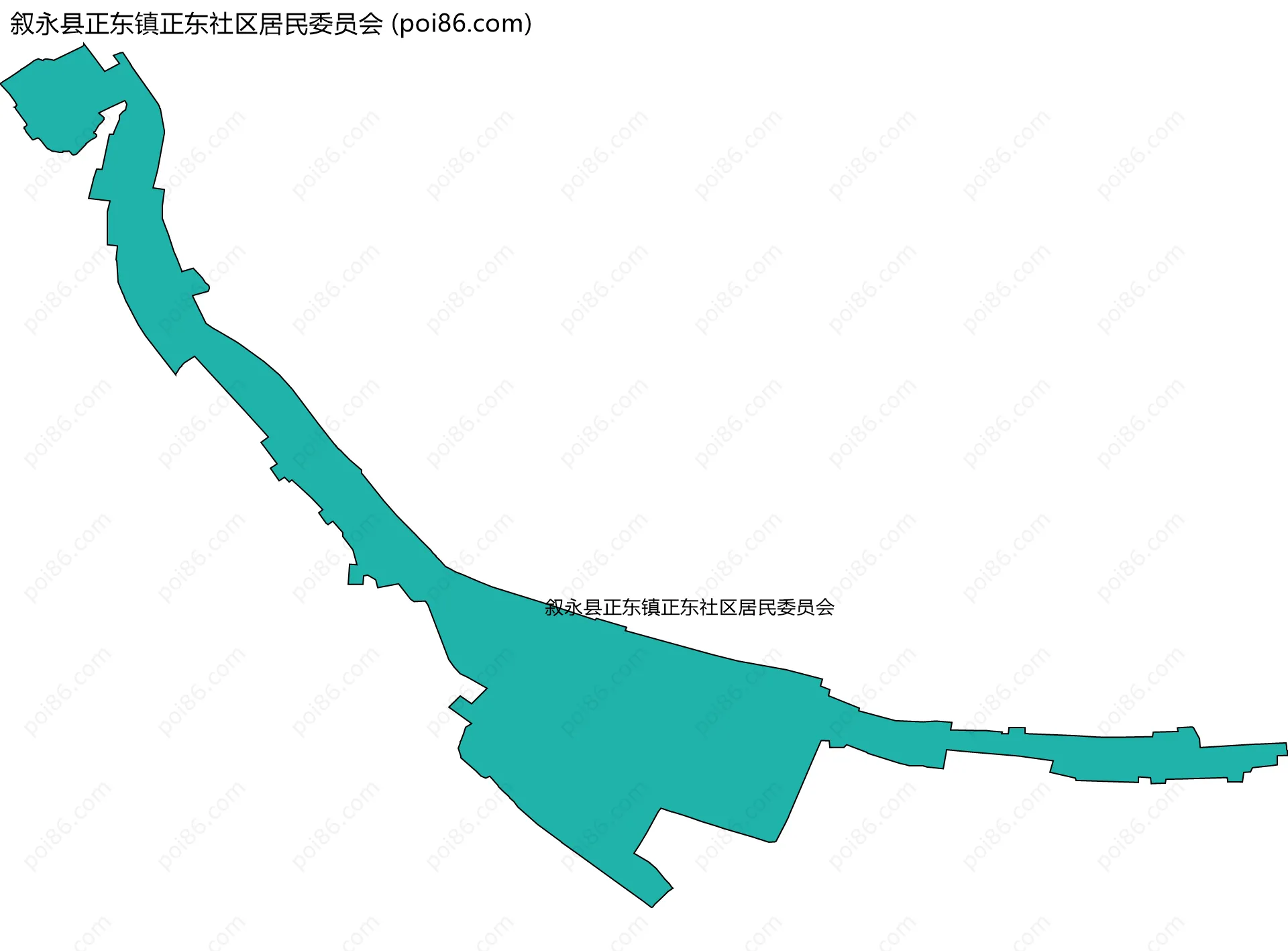 叙永县正东镇正东社区居民委员会边界地图