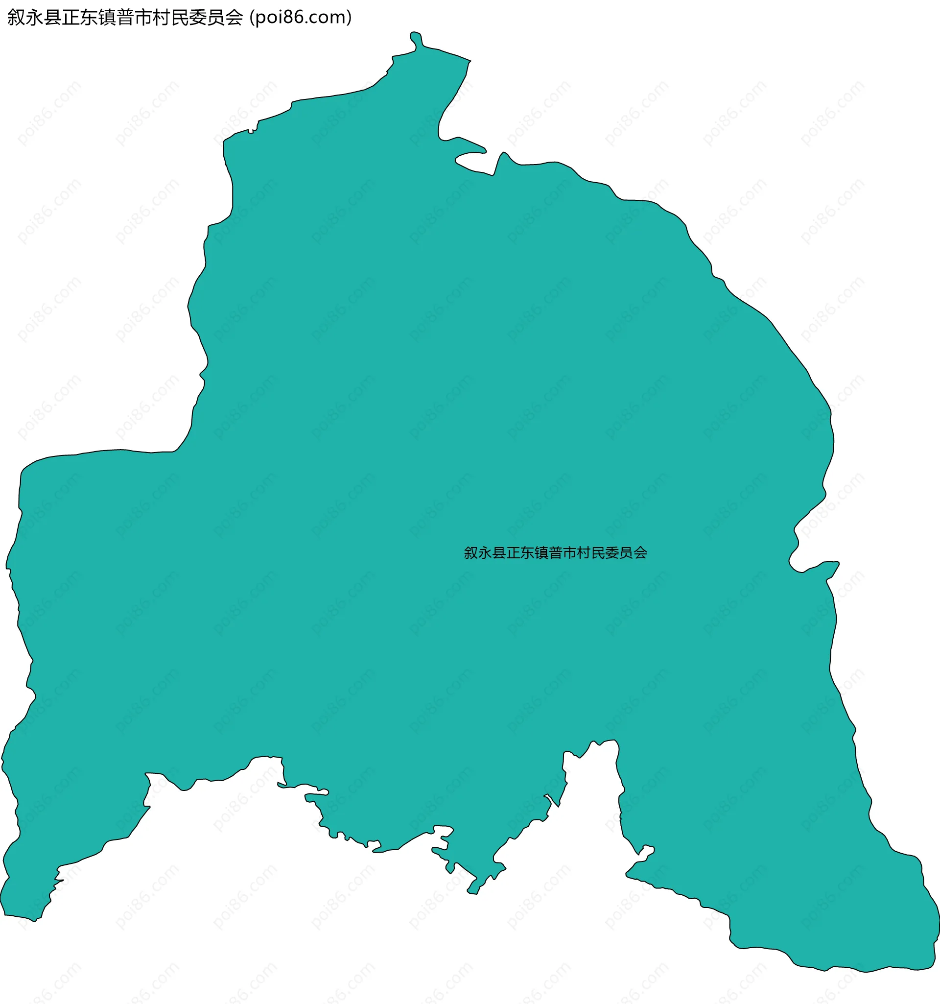 叙永县正东镇普市村民委员会边界地图