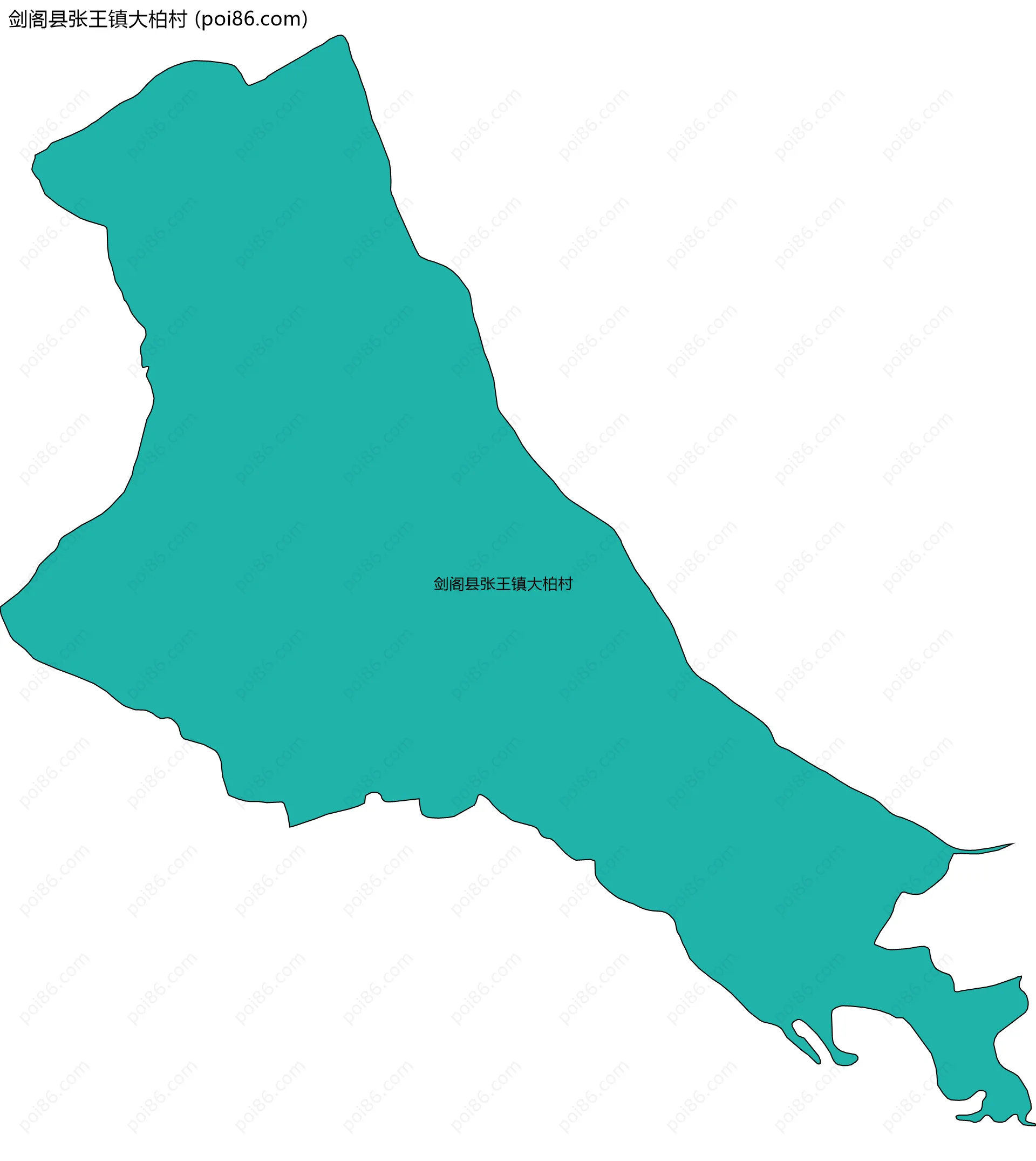剑阁县张王镇大柏村边界地图