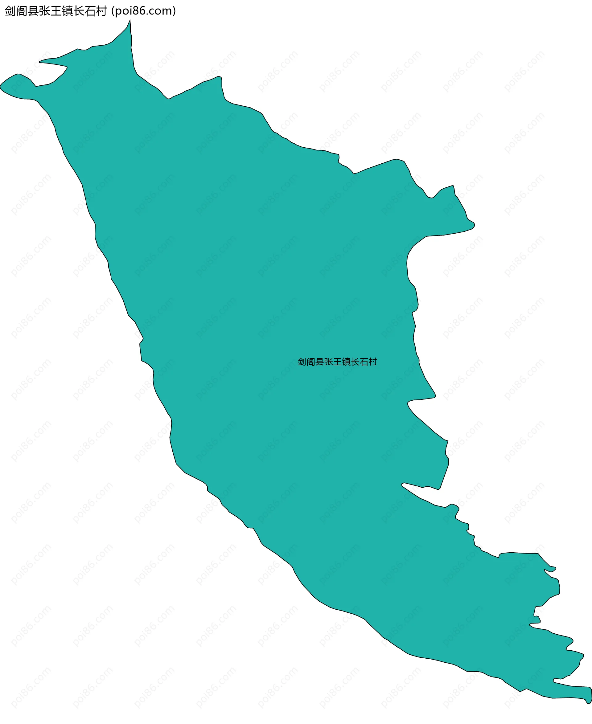 剑阁县张王镇长石村边界地图