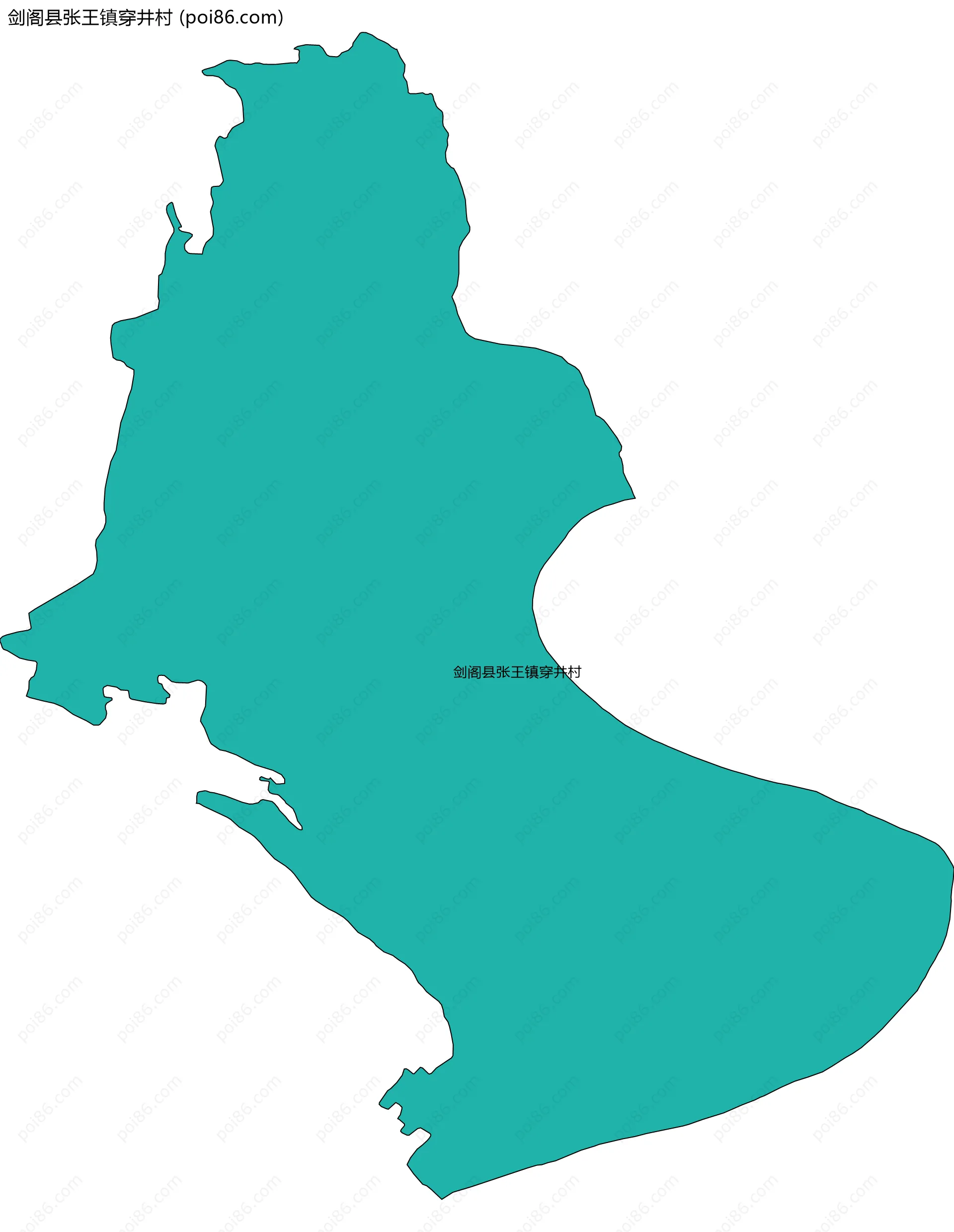 剑阁县张王镇穿井村边界地图