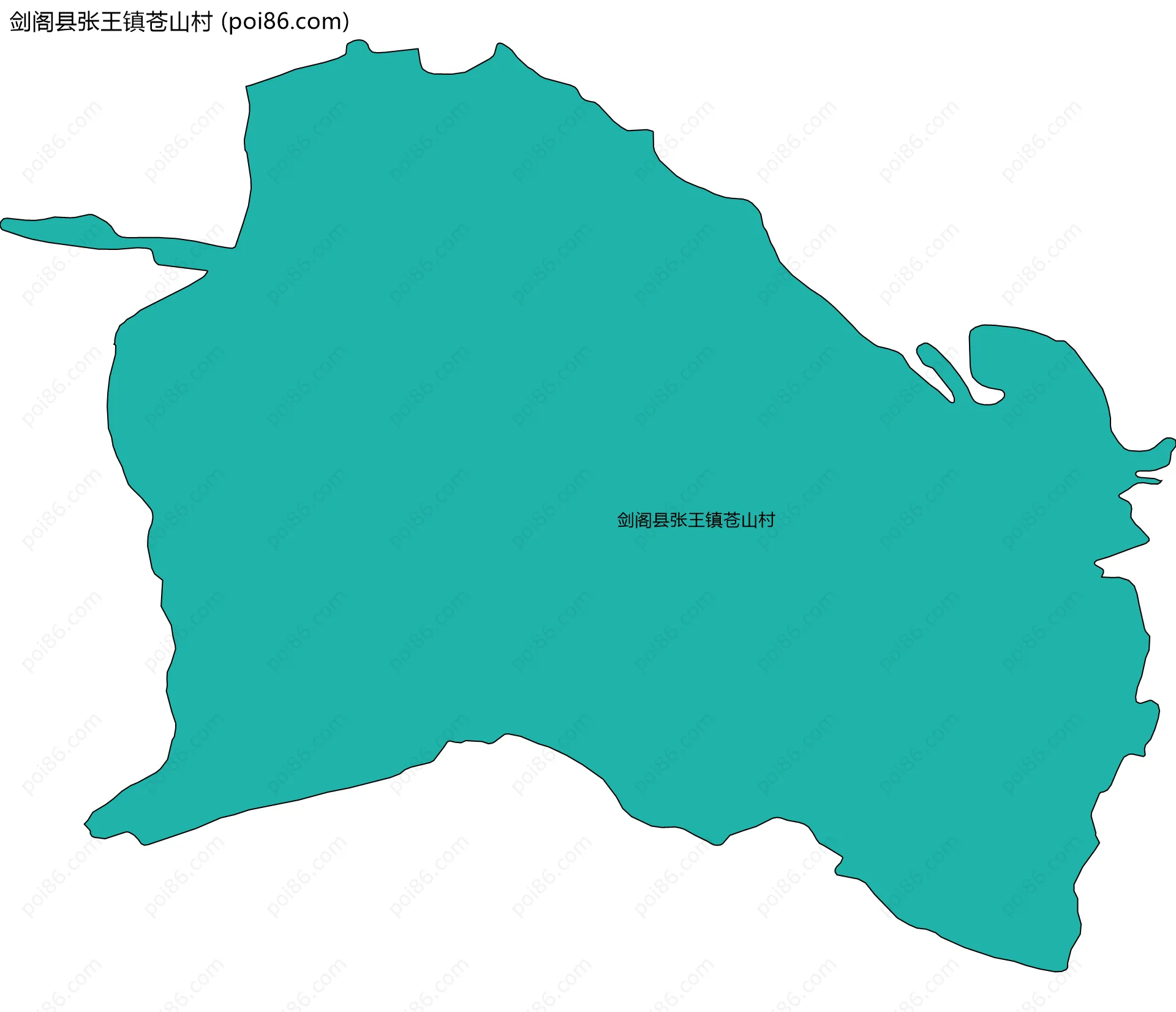 剑阁县张王镇苍山村边界地图