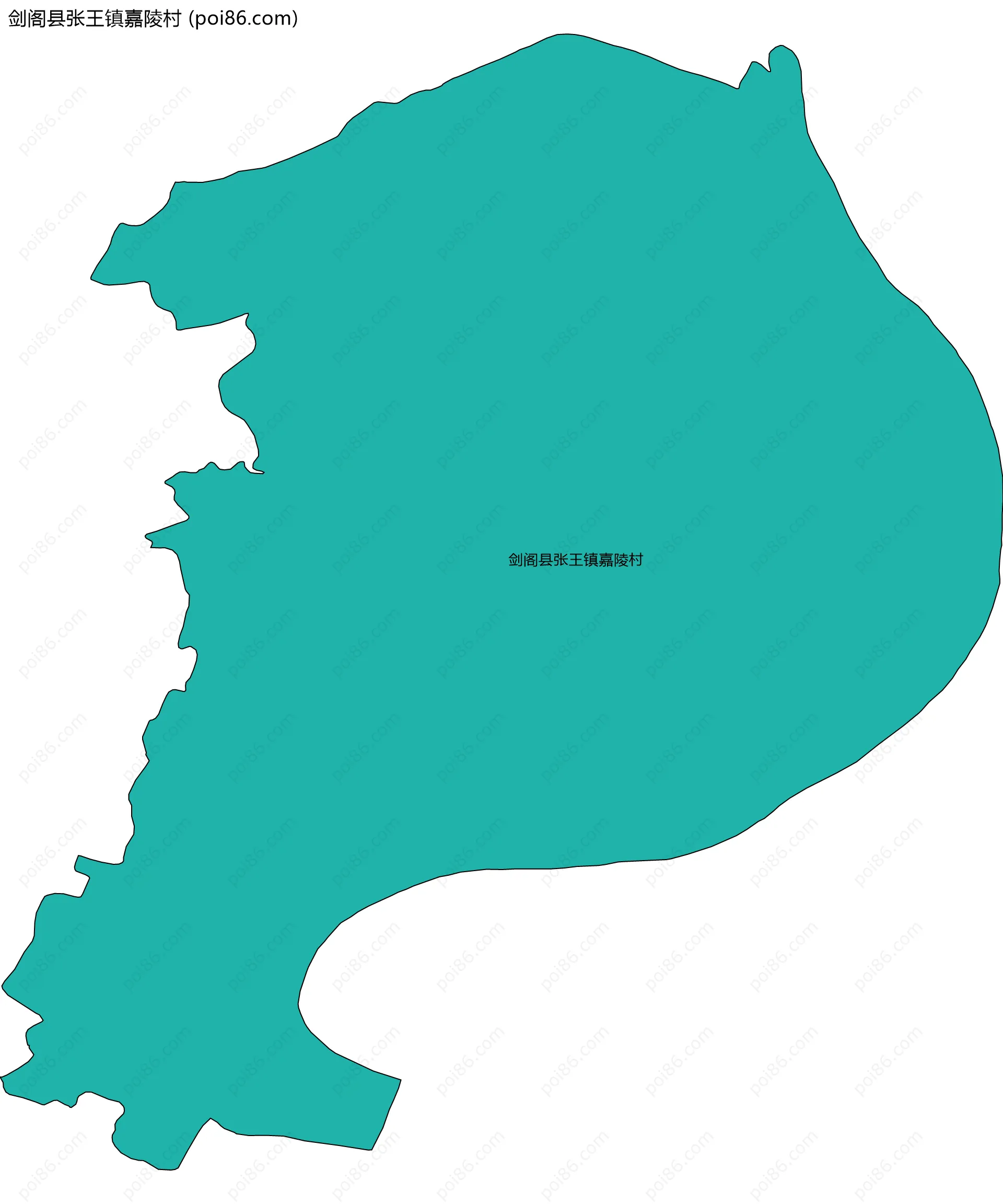 剑阁县张王镇嘉陵村边界地图