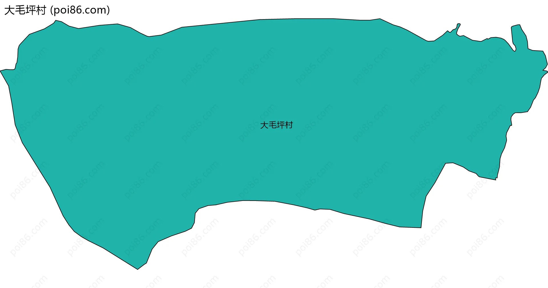 大毛坪村边界地图