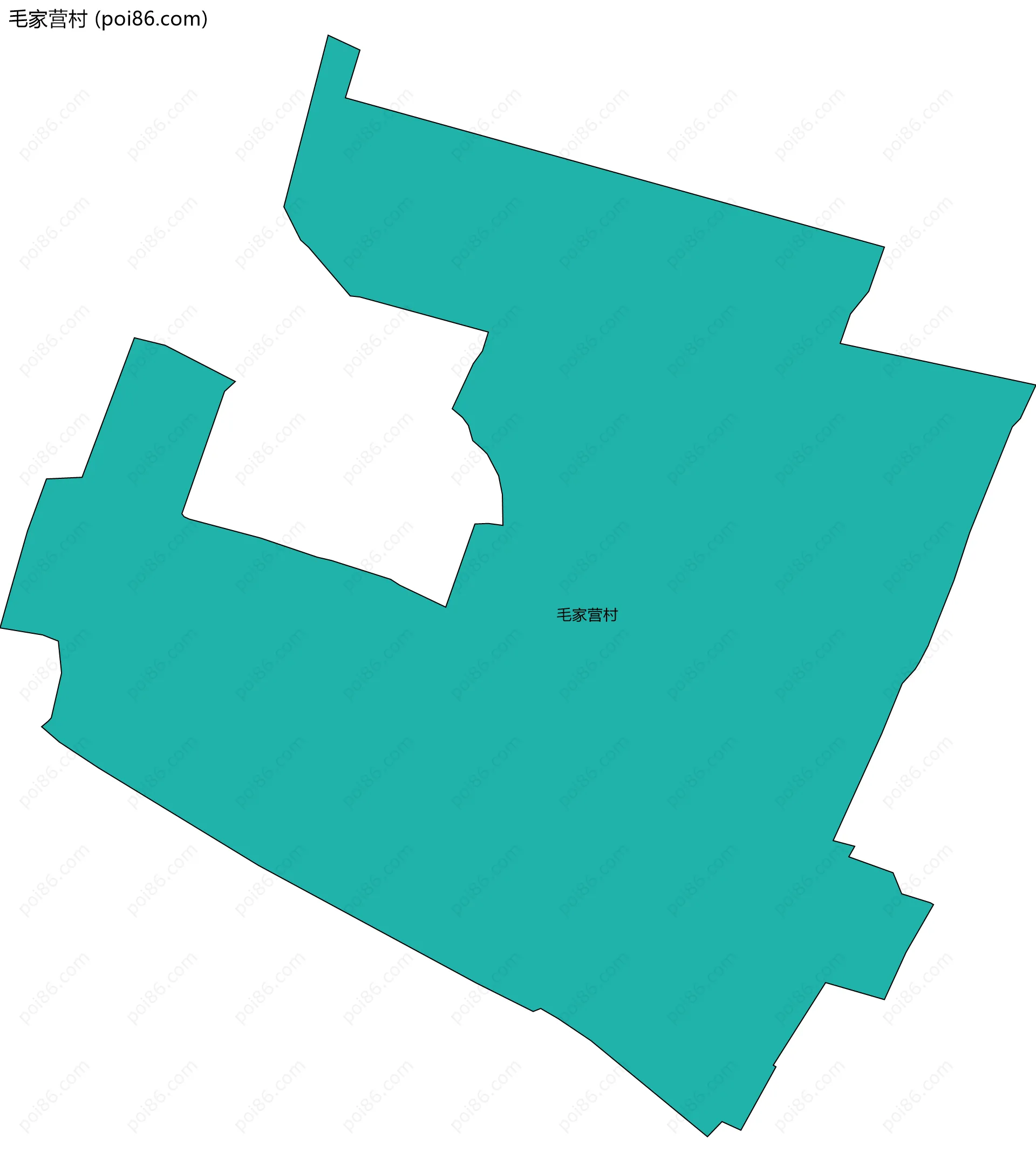 毛家营村边界地图