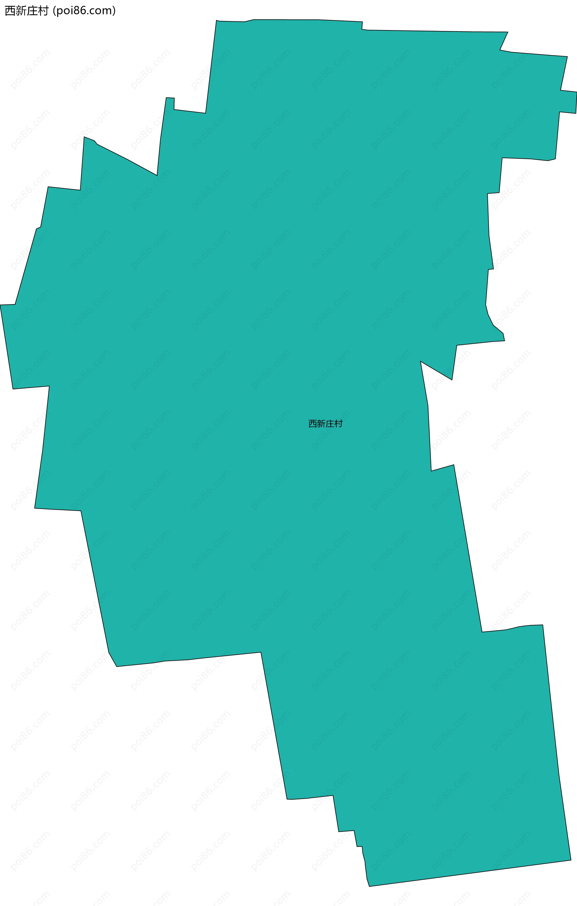西新庄村边界地图