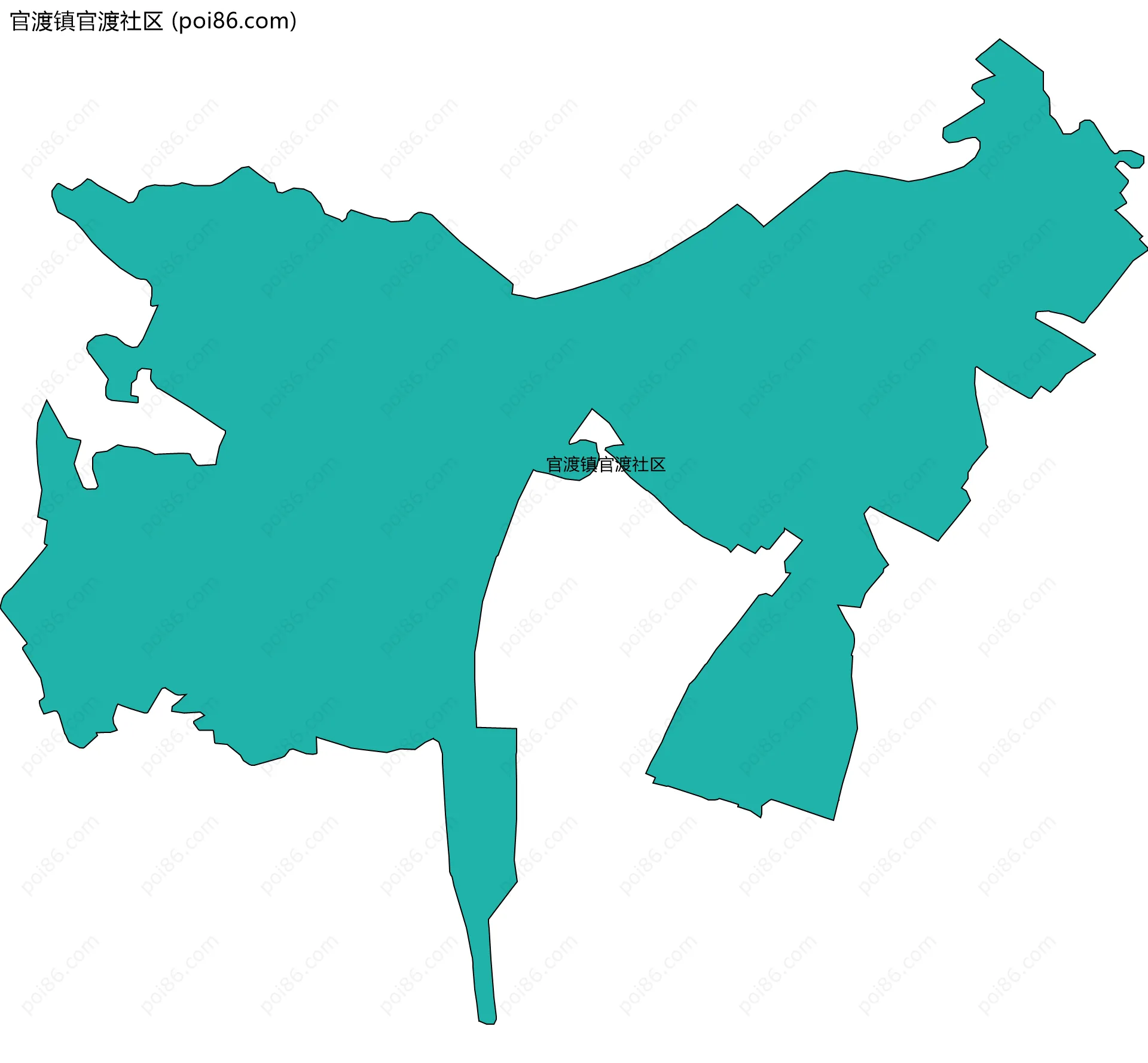 官渡镇官渡社区边界地图