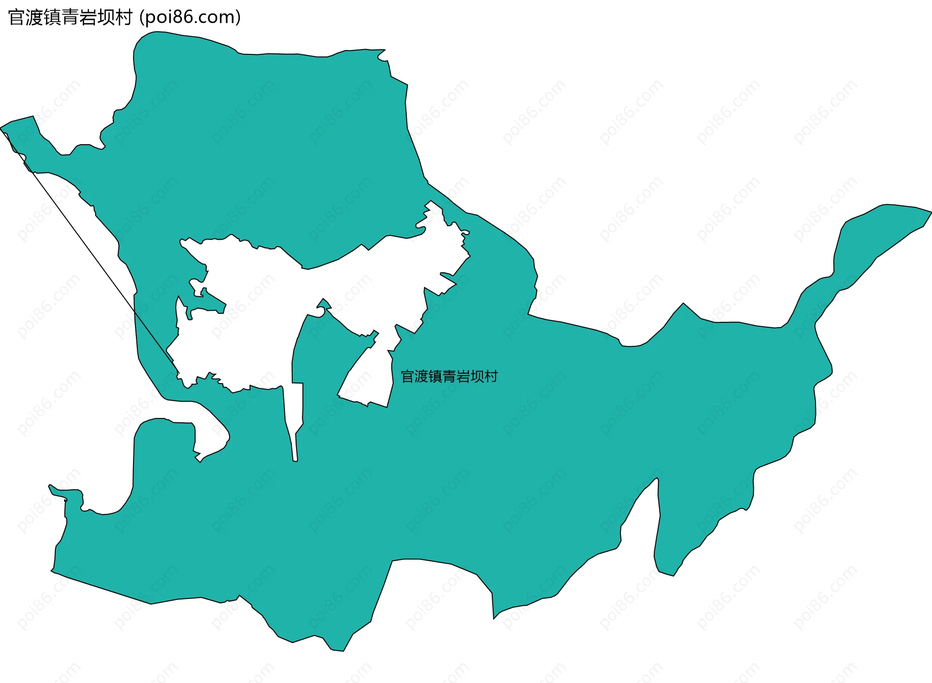 官渡镇青岩坝村边界地图